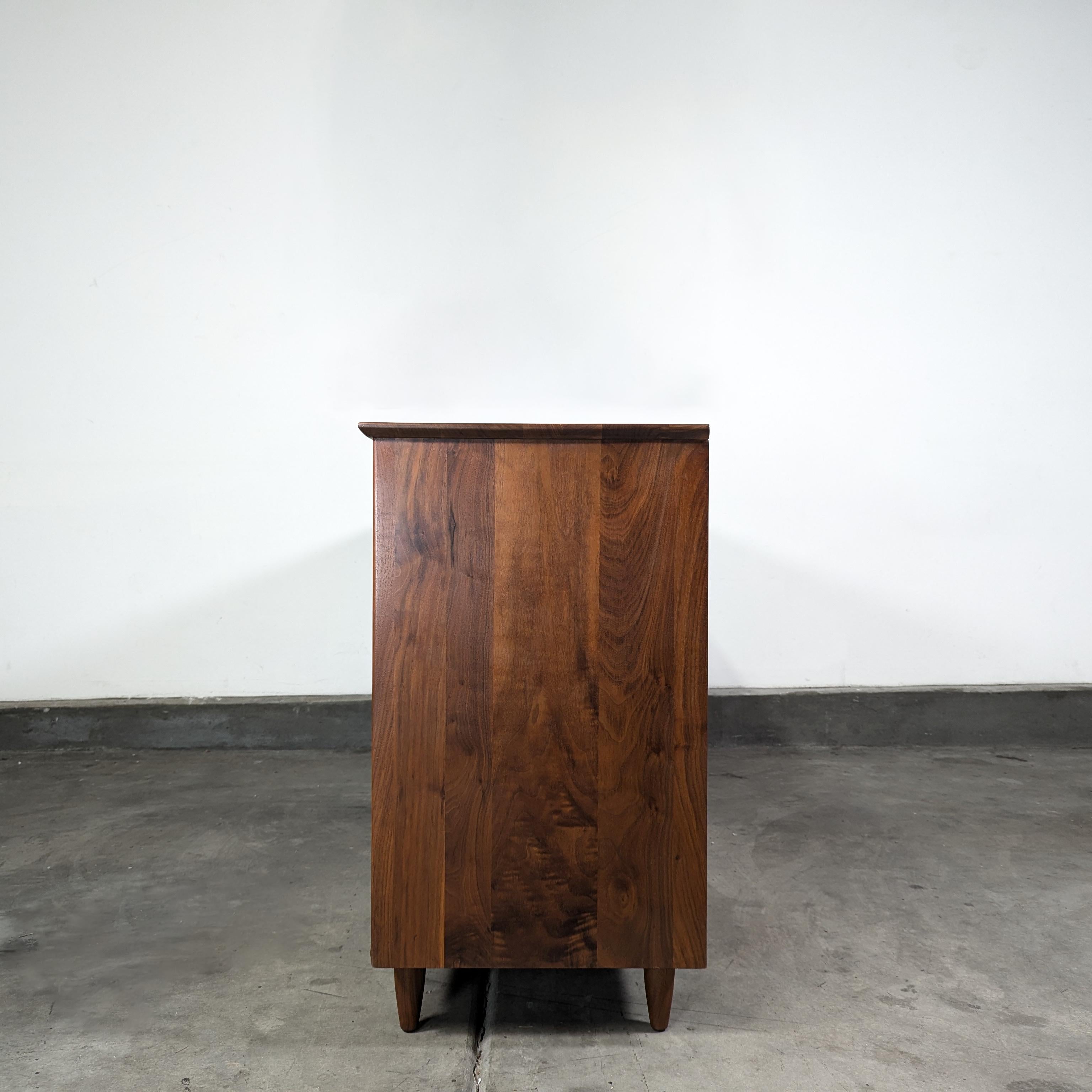 Metal Mid Century Modern Walnut Lowboy Dresser by ACE-HI, c1960s