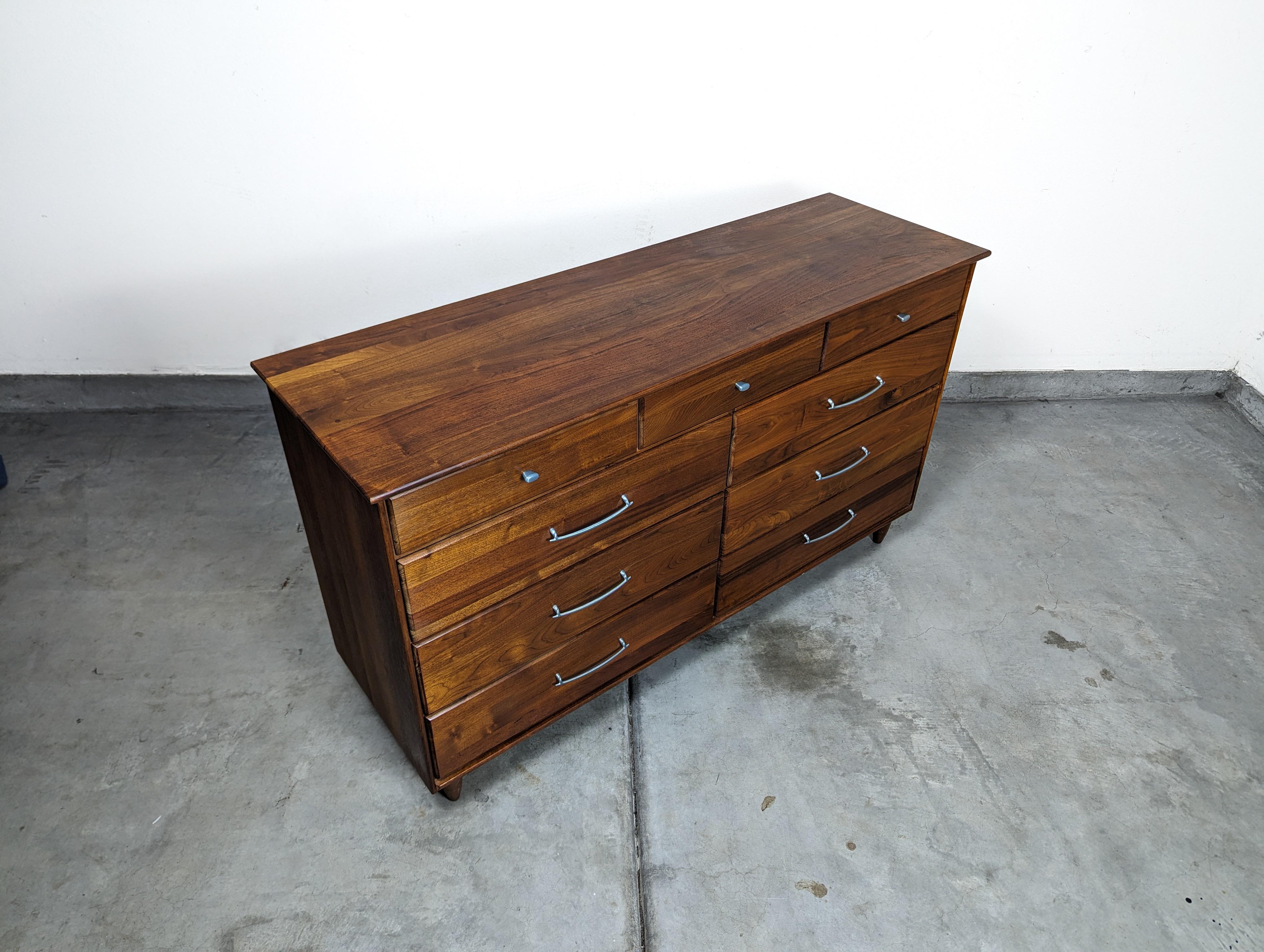 Mid Century Modern Walnut Lowboy Dresser by ACE-HI, c1960s 1