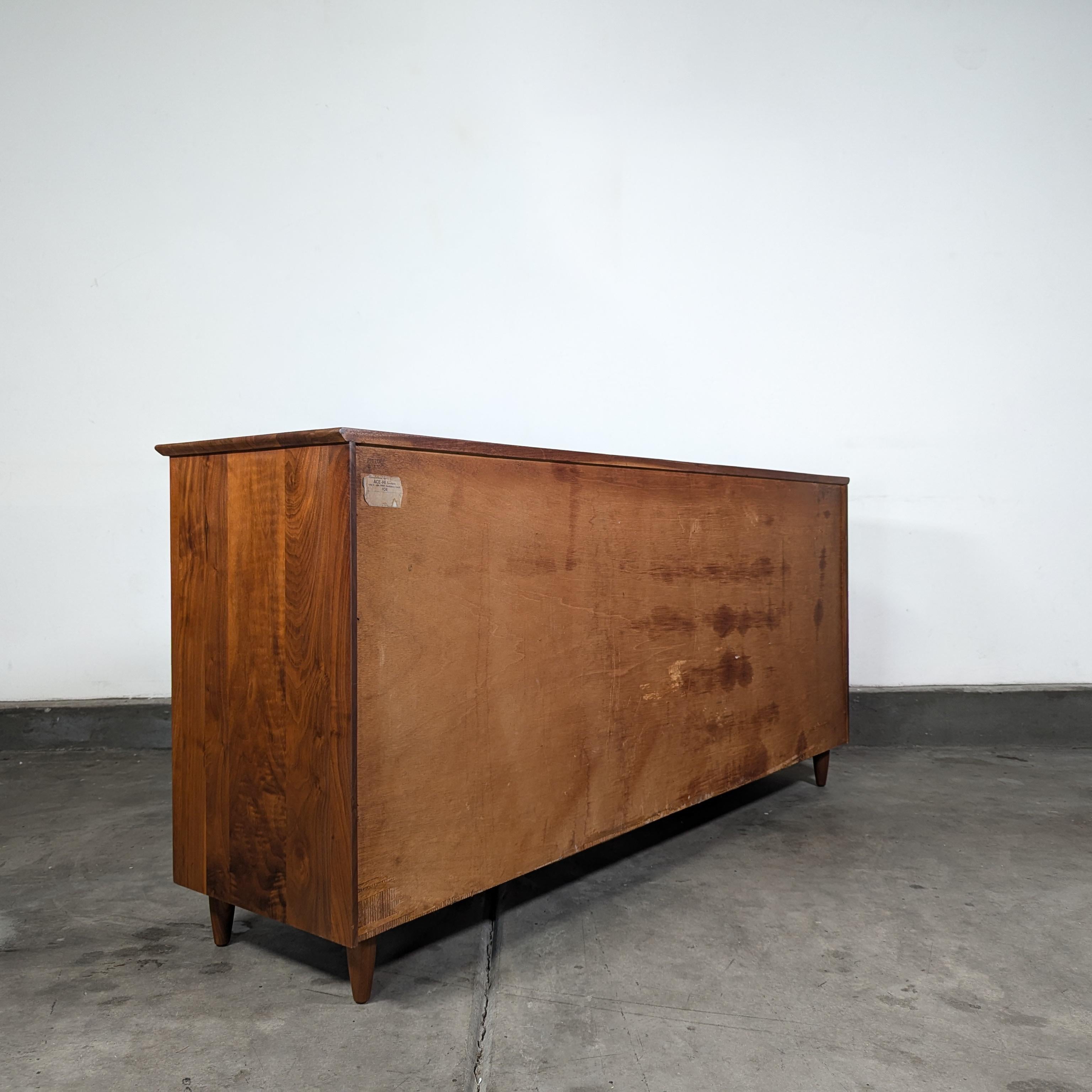 Mid Century Modern Walnut Lowboy Dresser by ACE-HI, c1960s 1