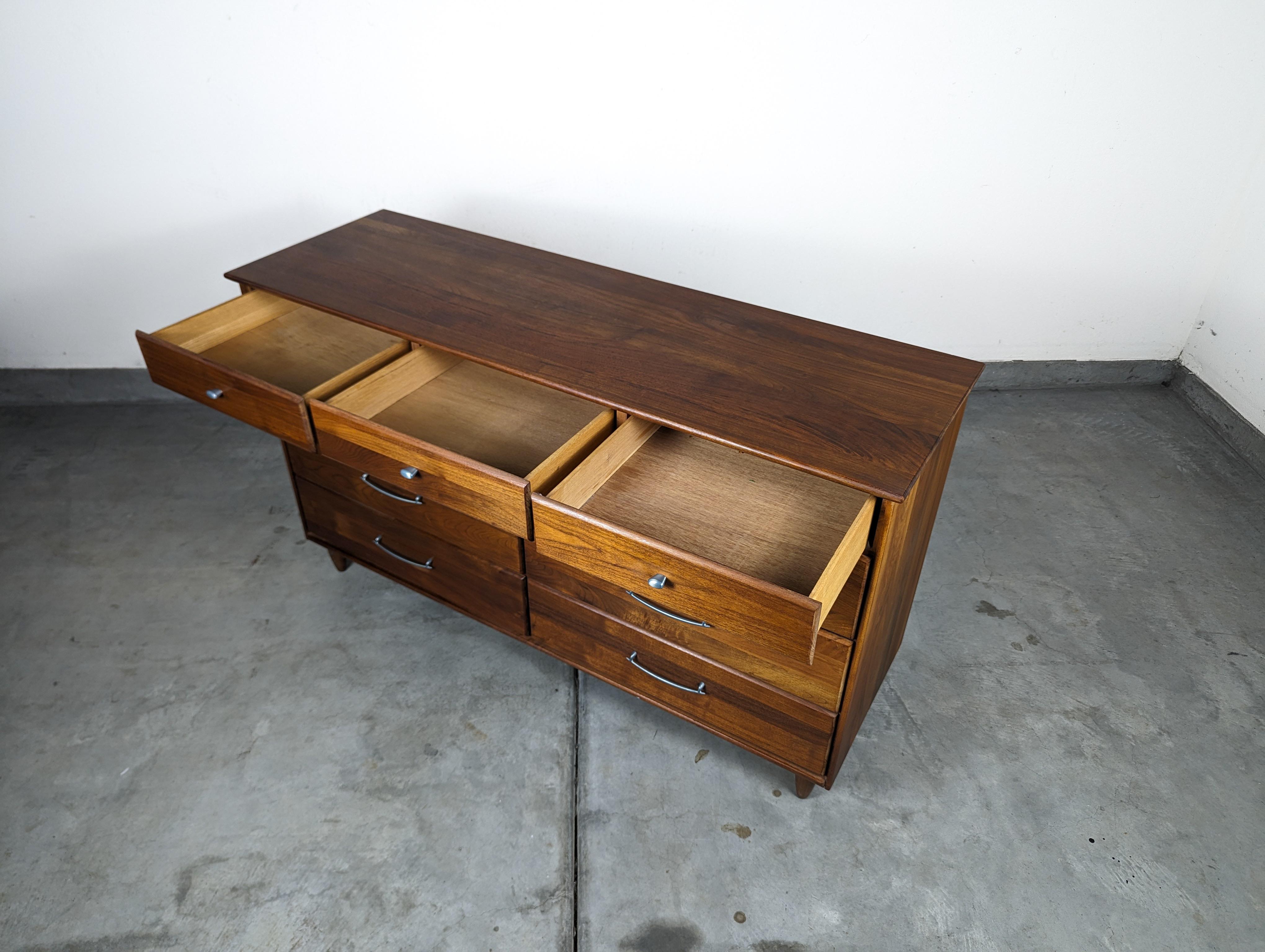 Mid Century Modern Walnut Lowboy Dresser by ACE-HI, c1960s 2