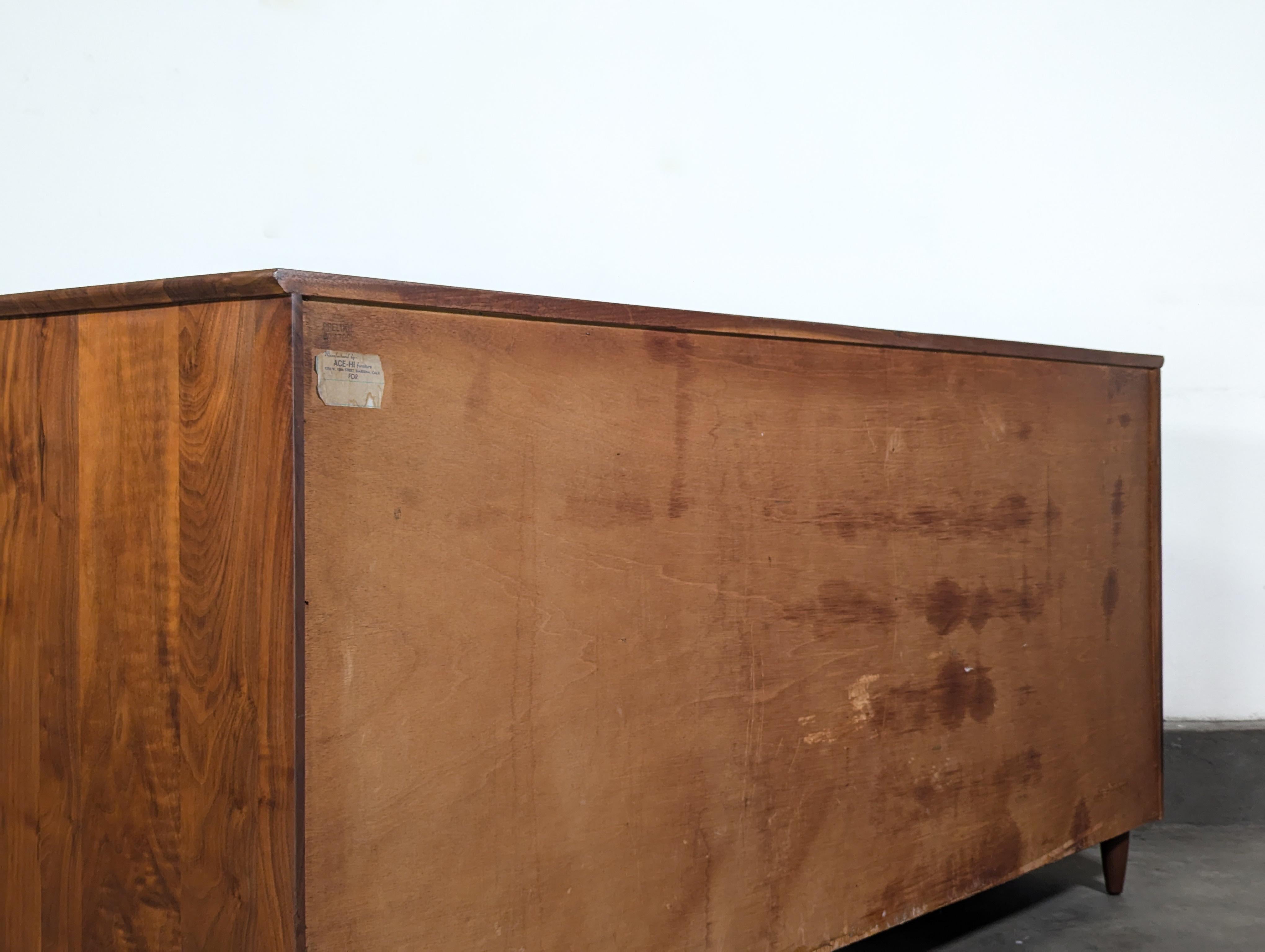 Mid Century Modern Walnut Lowboy Dresser by ACE-HI, c1960s 2