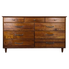 Retro Mid Century Modern Walnut Lowboy Dresser by ACE-HI, c1960s