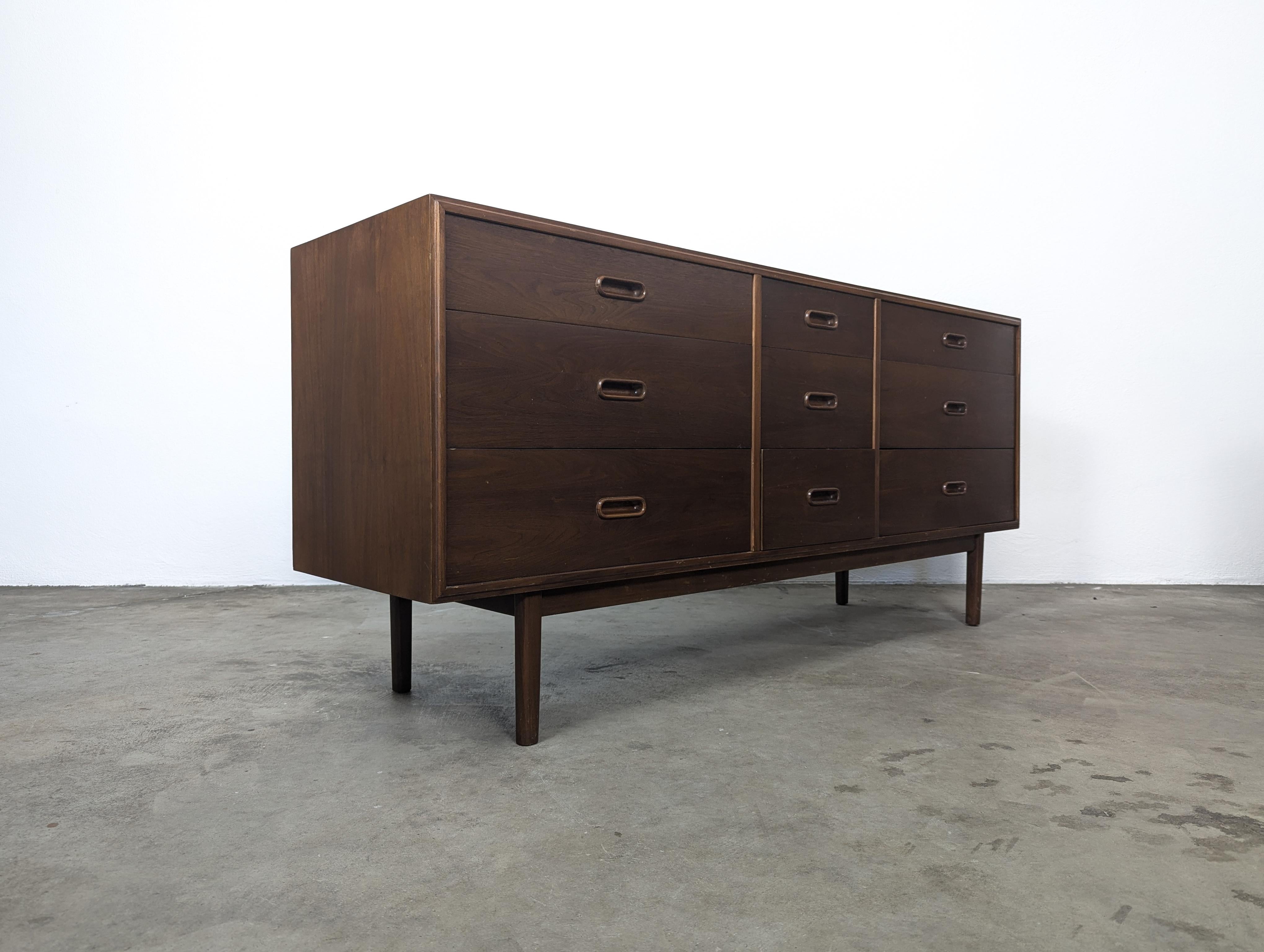 Mid-Century Modern Mid Century Modern Walnut Lowboy Dresser by Jack Cartwright for Founders, c1960s