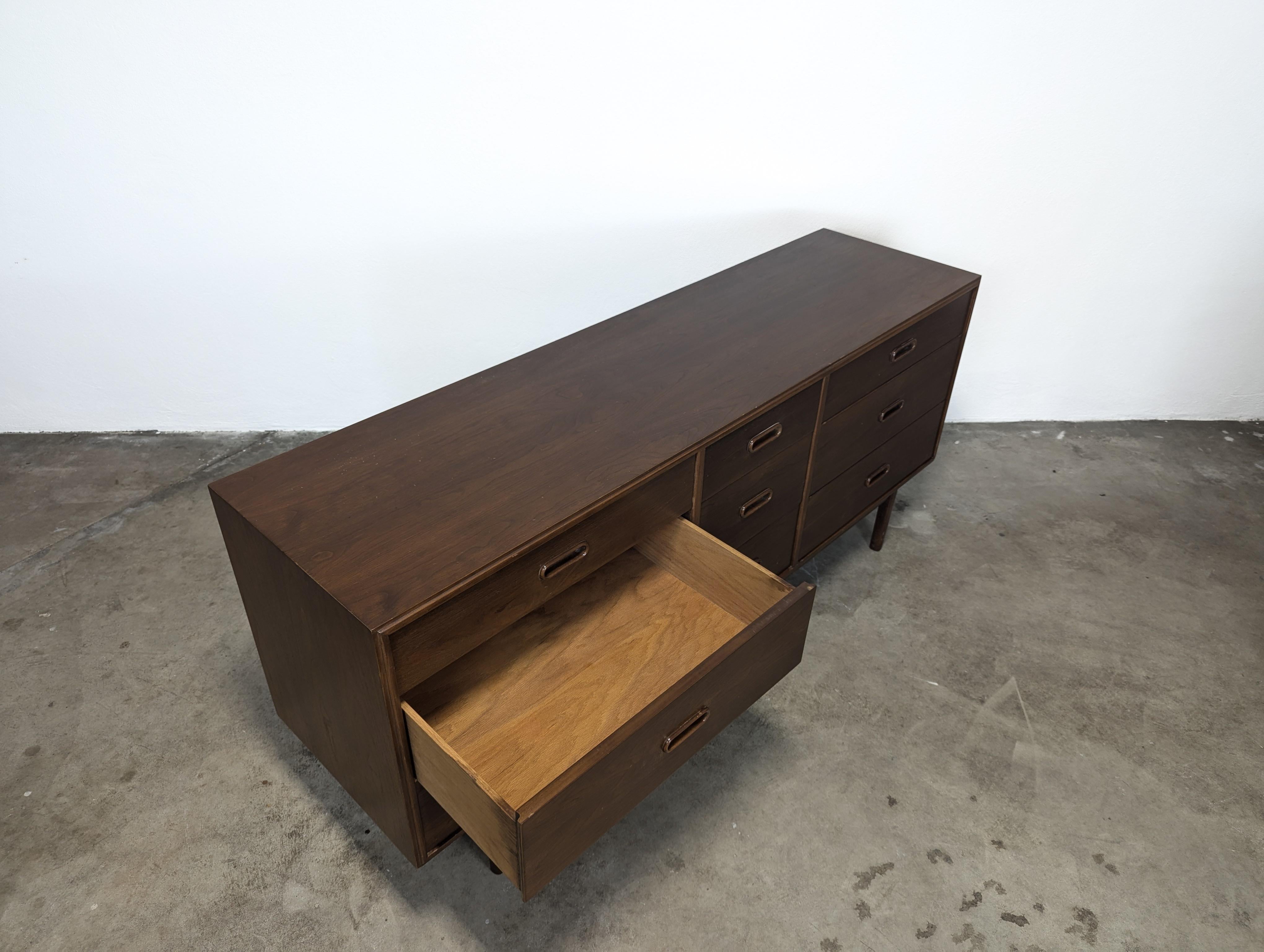 Mid Century Modern Walnut Lowboy Dresser by Jack Cartwright for Founders, c1960s 3