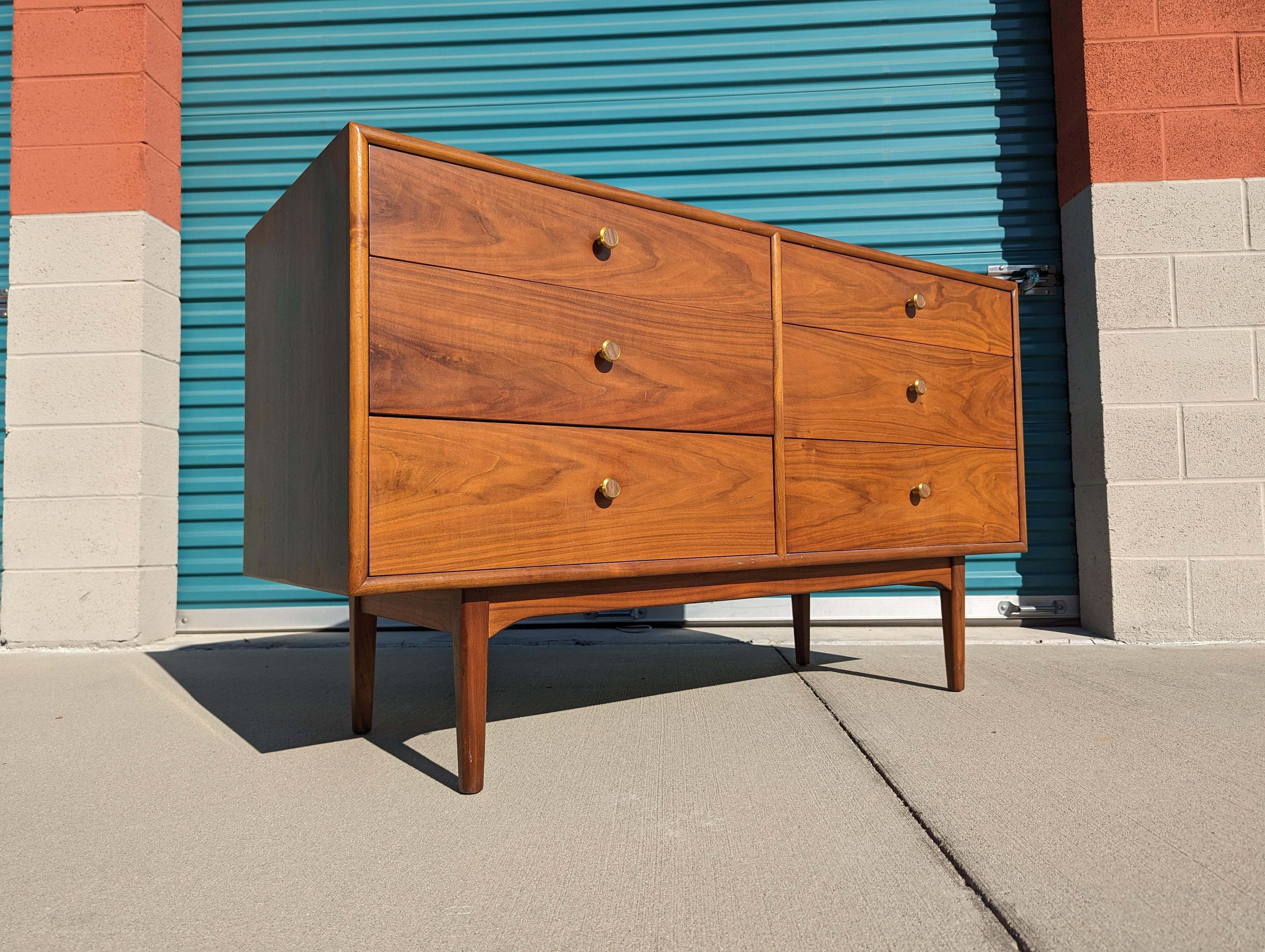 Mid Century Modern Walnut Lowboy Dresser by Kipp Stewart for Drexel, c1960s 2