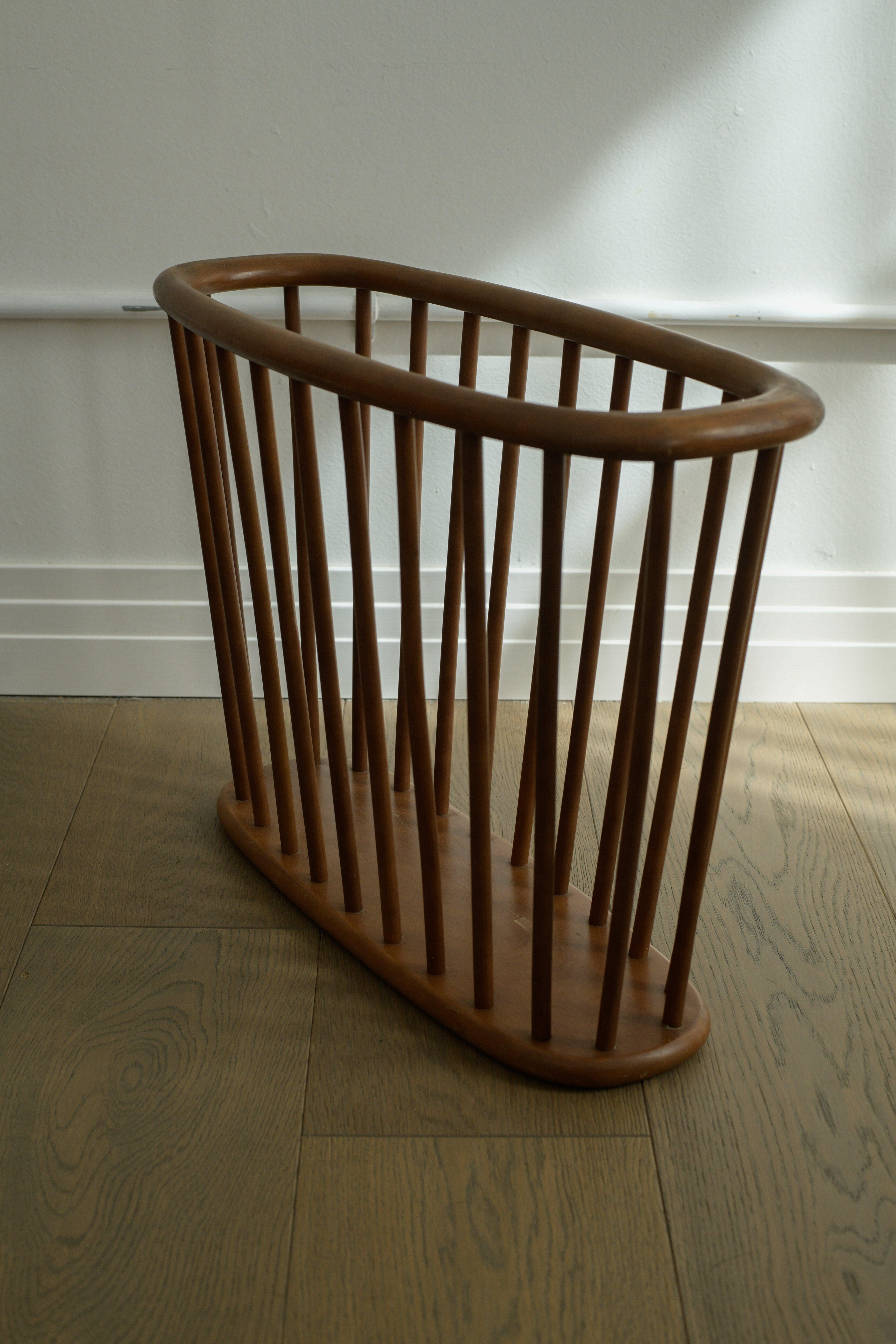 American Mid Century Modern Walnut Magazine Rack by Arthur Umanoff For Sale