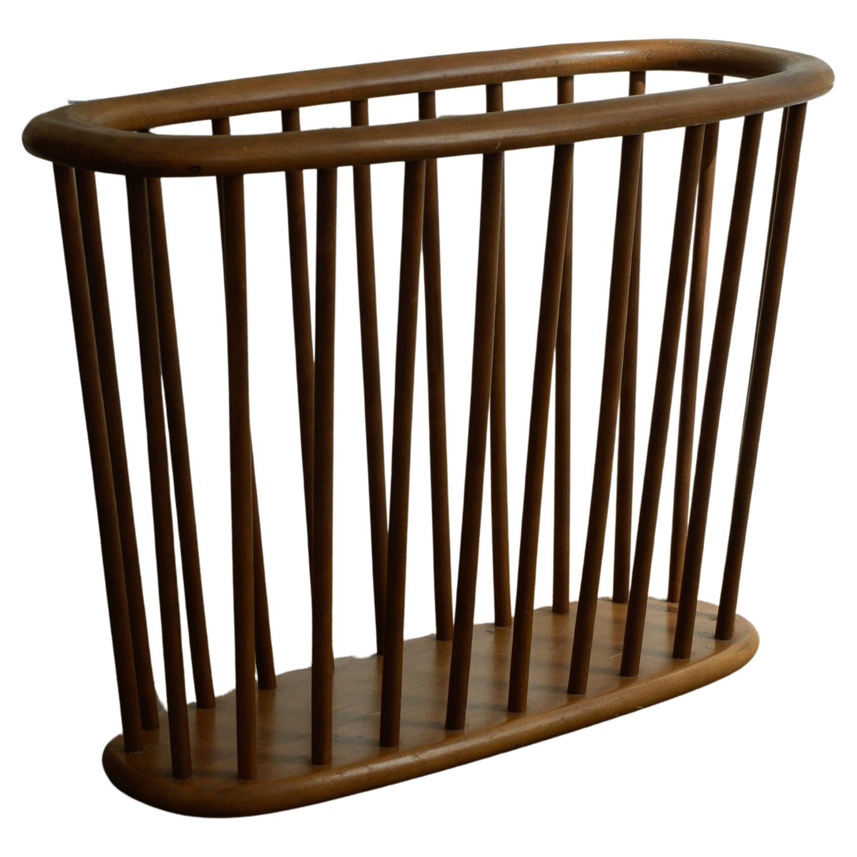 Mid Century Modern Walnut Magazine Rack by Arthur Umanoff For Sale