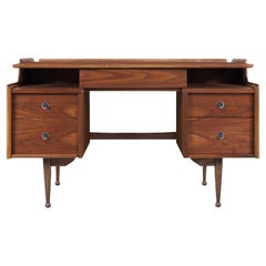 Mid-Century Modern Walnut "Mainline" Desk by Hooker