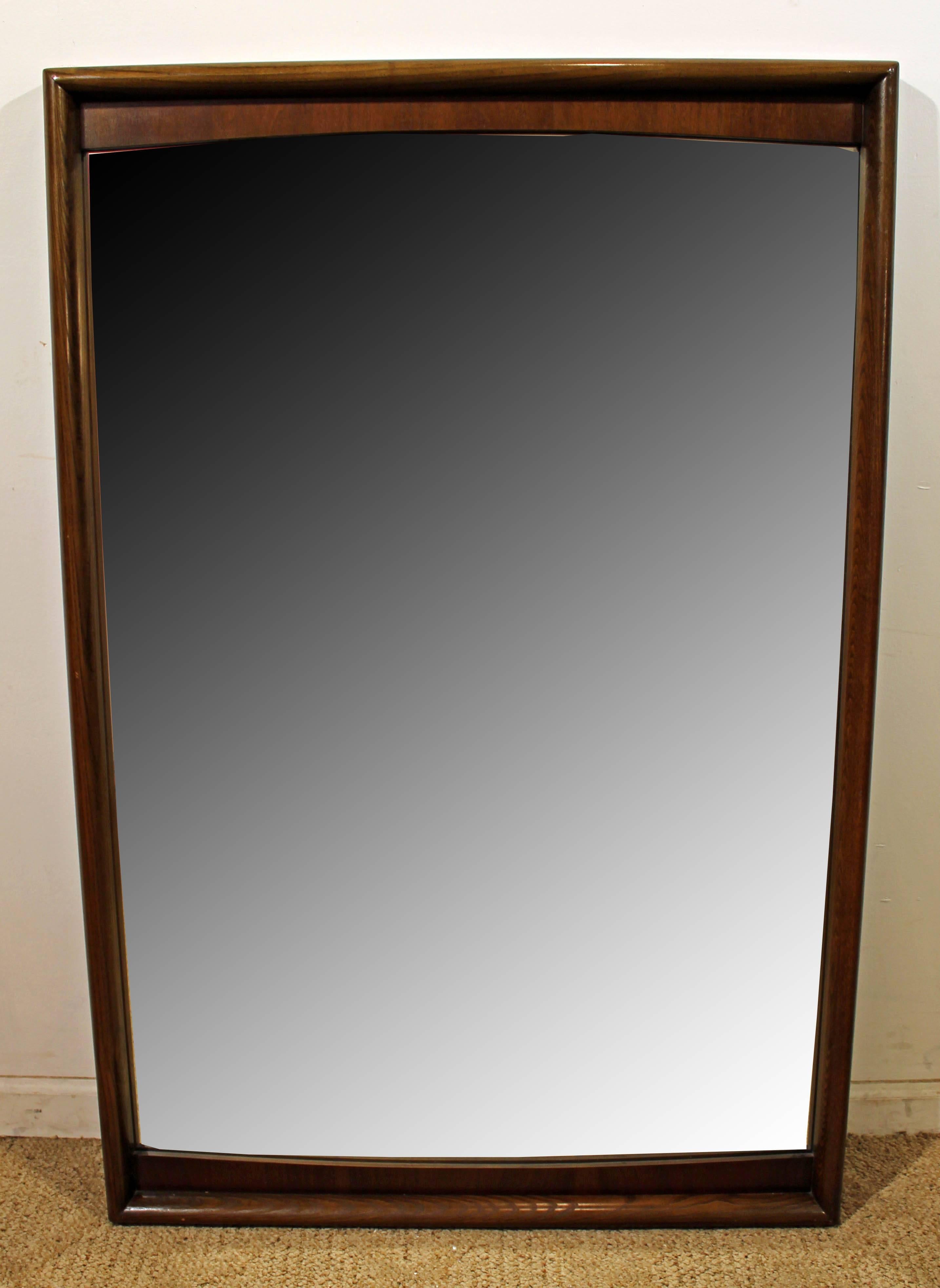 mid century walnut mirror