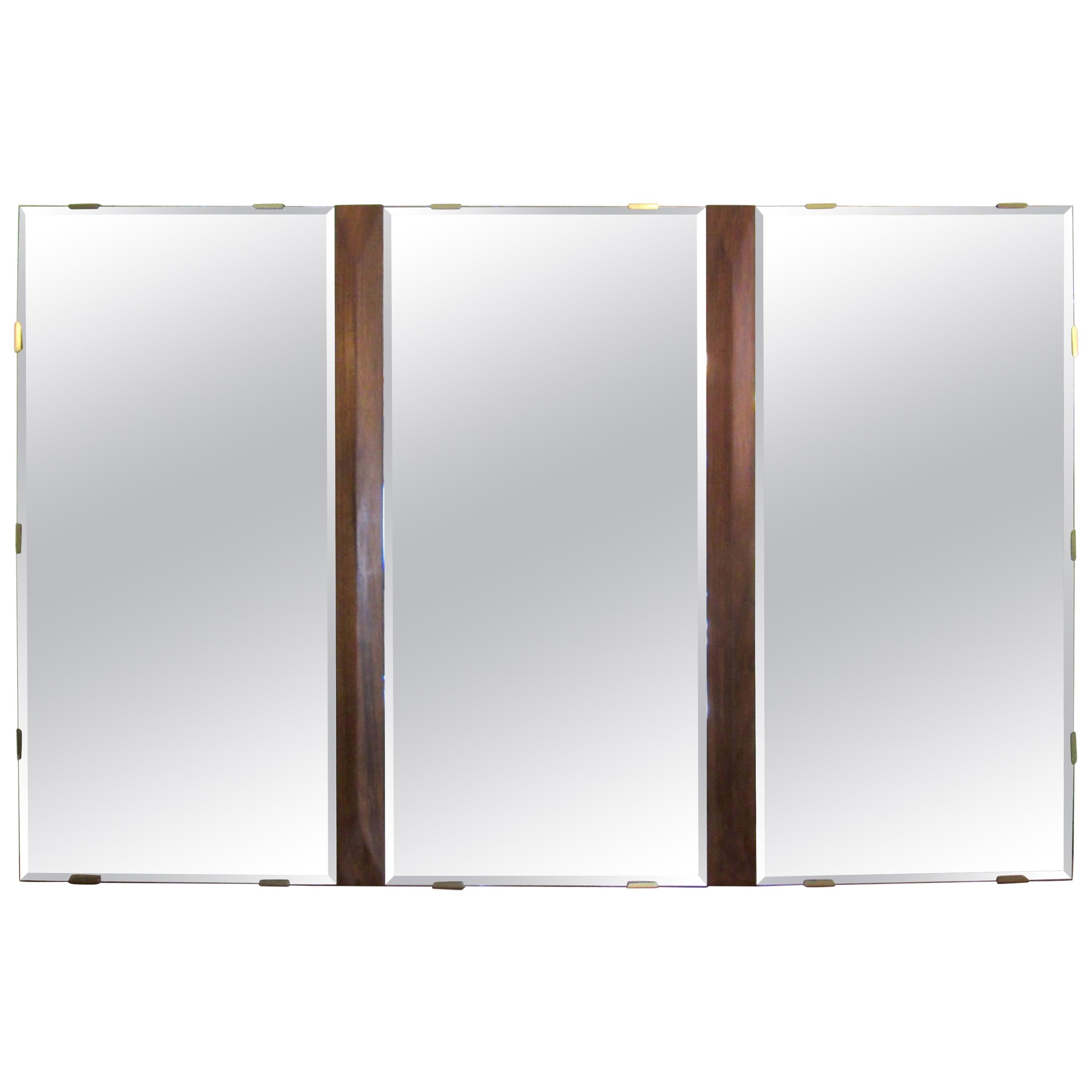 Mid-Century Modern Walnut Mirror For Sale