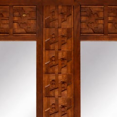 Mid-Century Modern Walnut Mirror in the style of Paul Evans, c. 1960