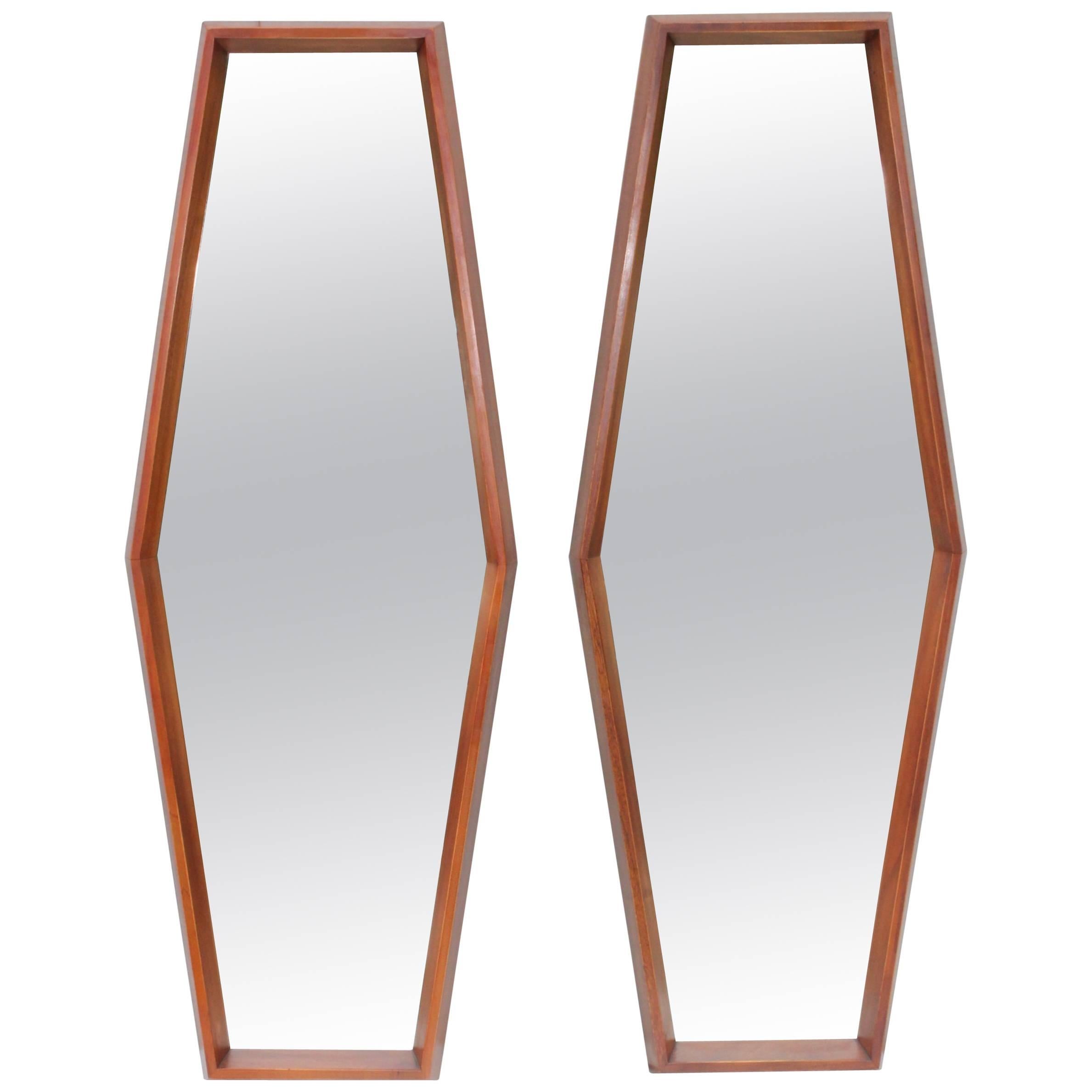 Mid-Century Modern Walnut Mirrors
