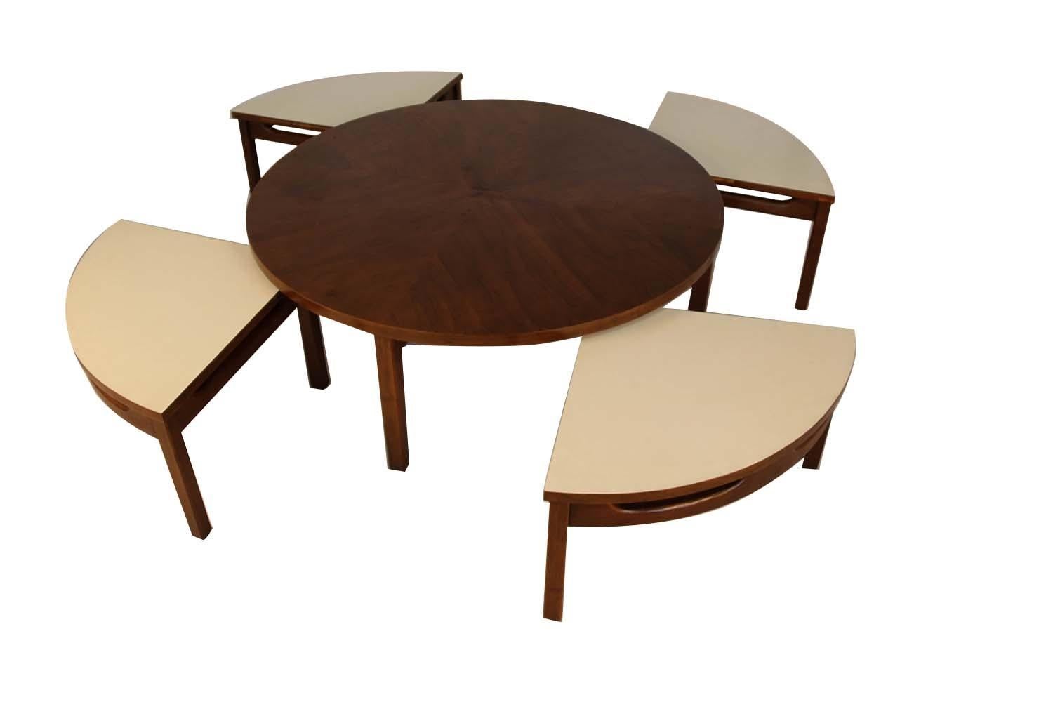 Mid-Century Modern Walnut Nesting Coffee Table 1