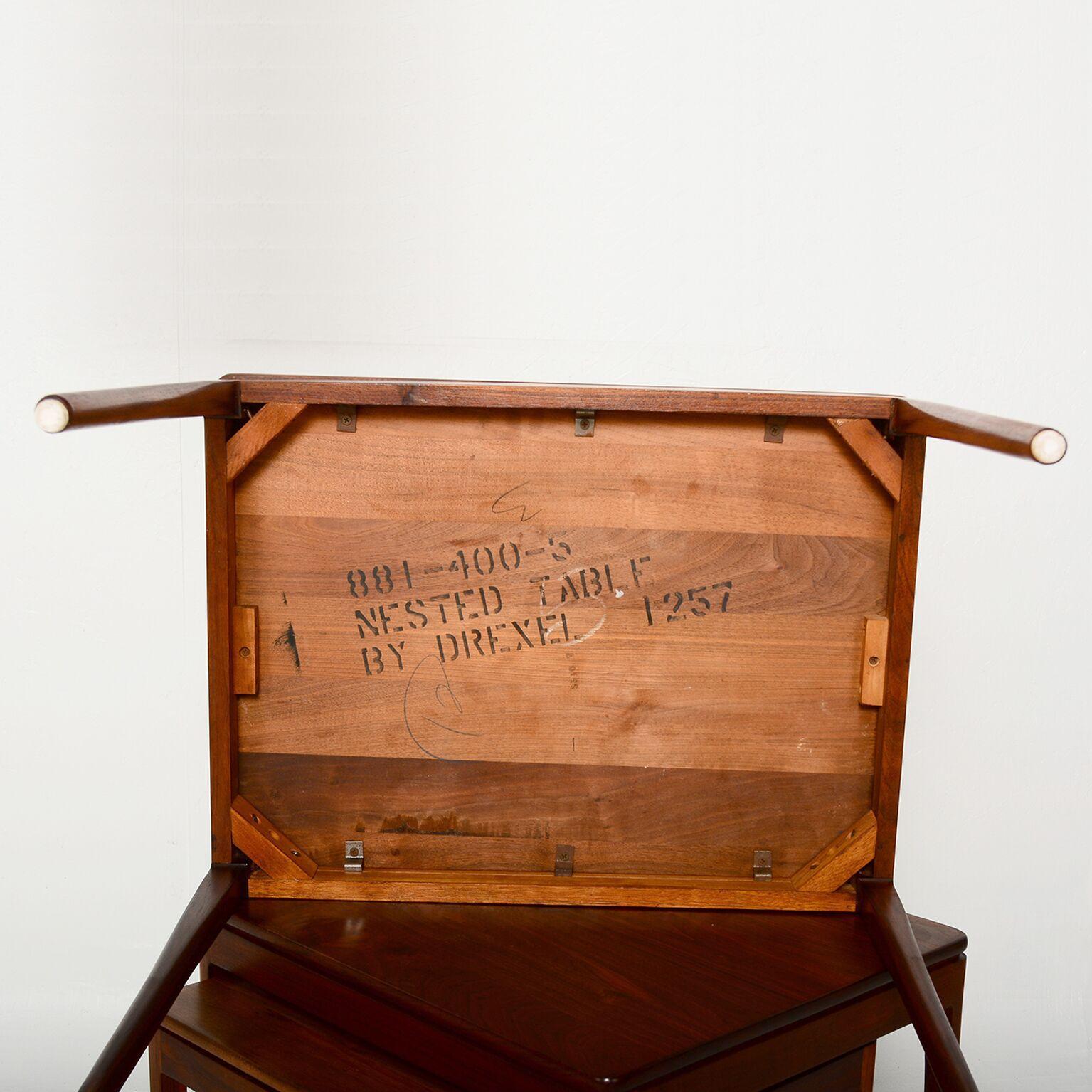 Mid-20th Century Mid-Century Modern Walnut Nesting Tables by Kipp Stewart for Drexel, 1950s