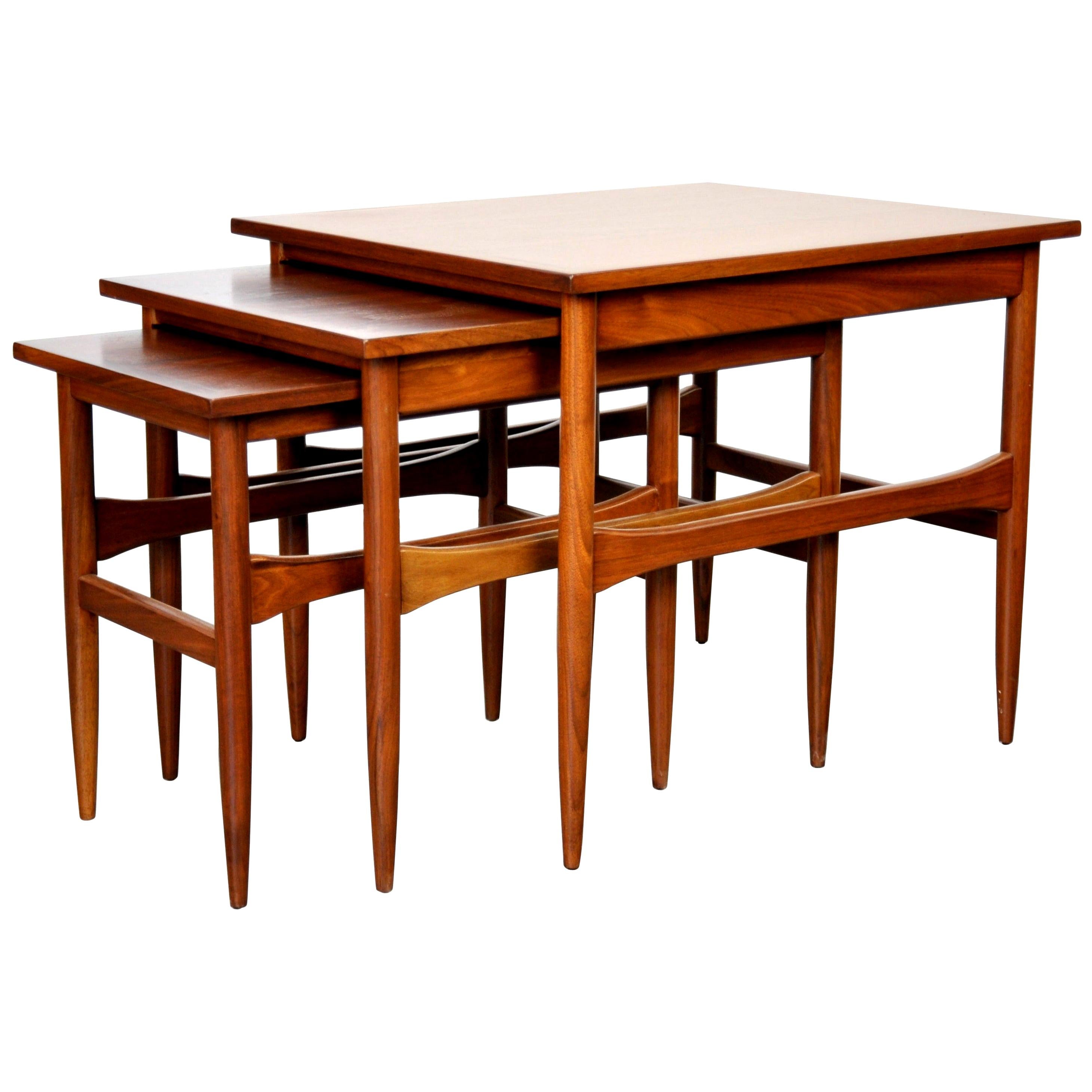 Mid-Century Modern Walnut Nesting Tables