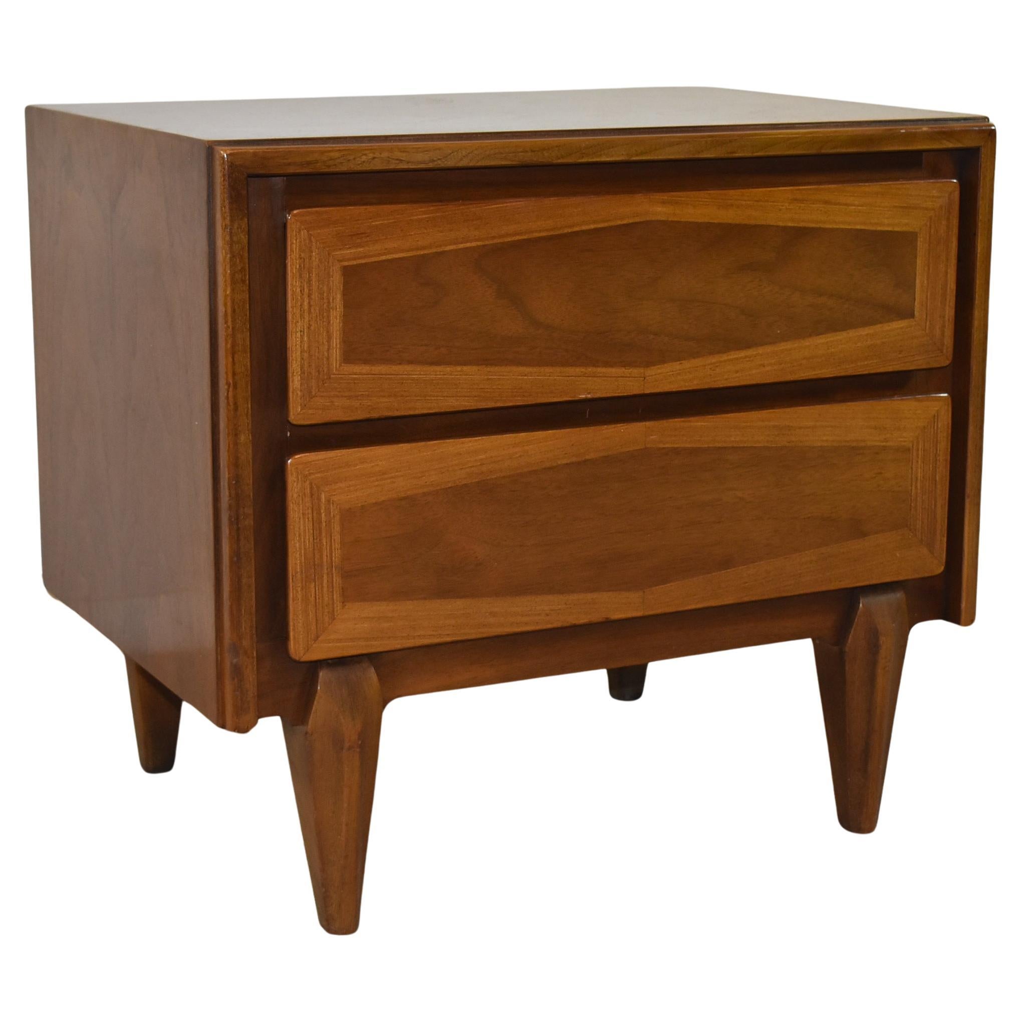 Mid-Century Modern Walnut Night Stand by American of Martinsville For Sale