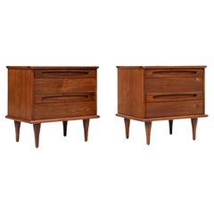 Mid-Century Modern Walnut Night Stands by American of Martinsville