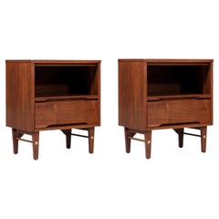 Vintage Mid-Century Modern Walnut Night Stands by Stanley Furniture Co.