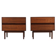 Vintage Mid-Century Modern Walnut Night Stands by Stanley Furniture