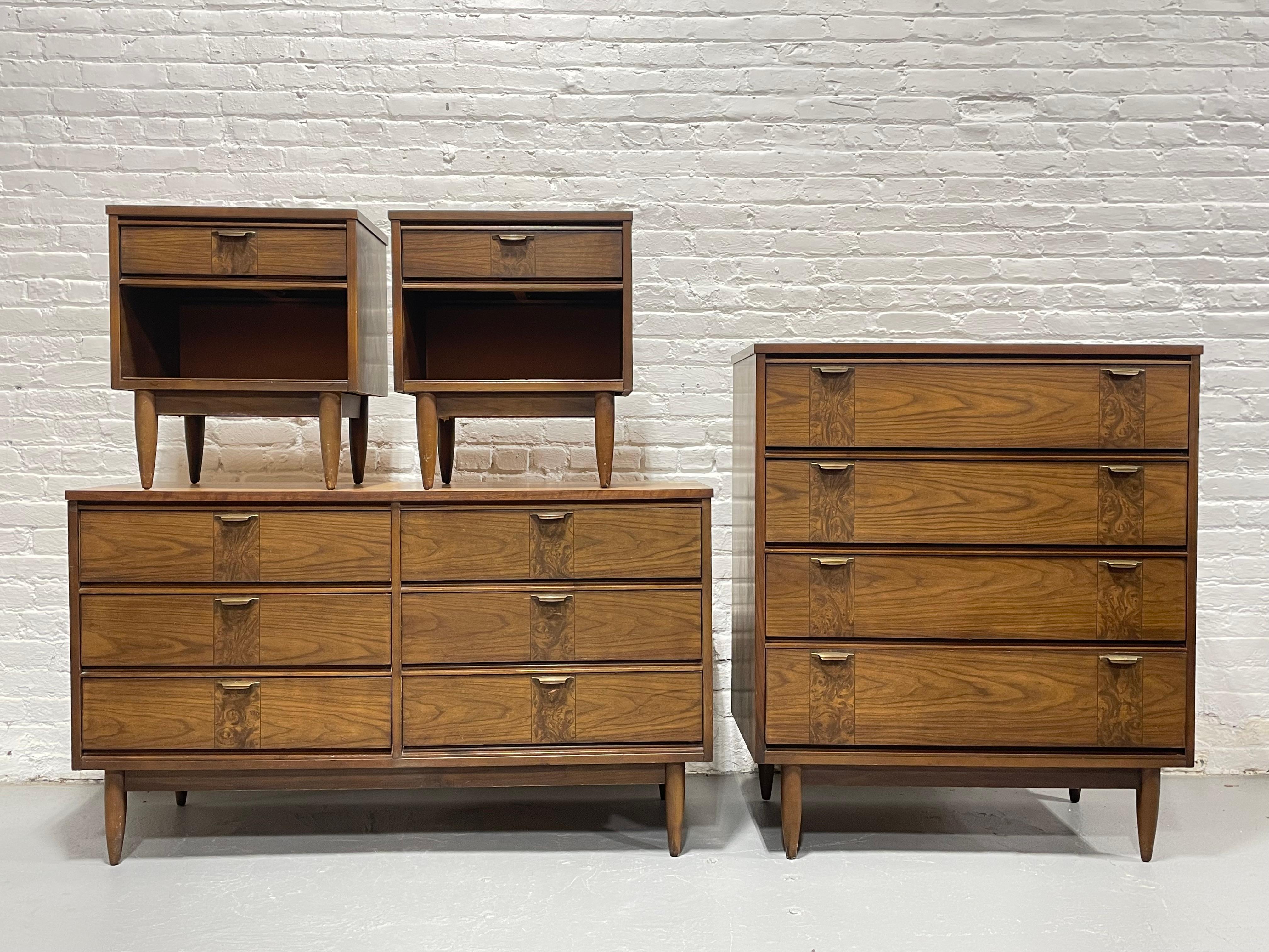 Mid Century MODERN Walnut NIGHTSTANDS, a PAIR, c. 1960's For Sale 9