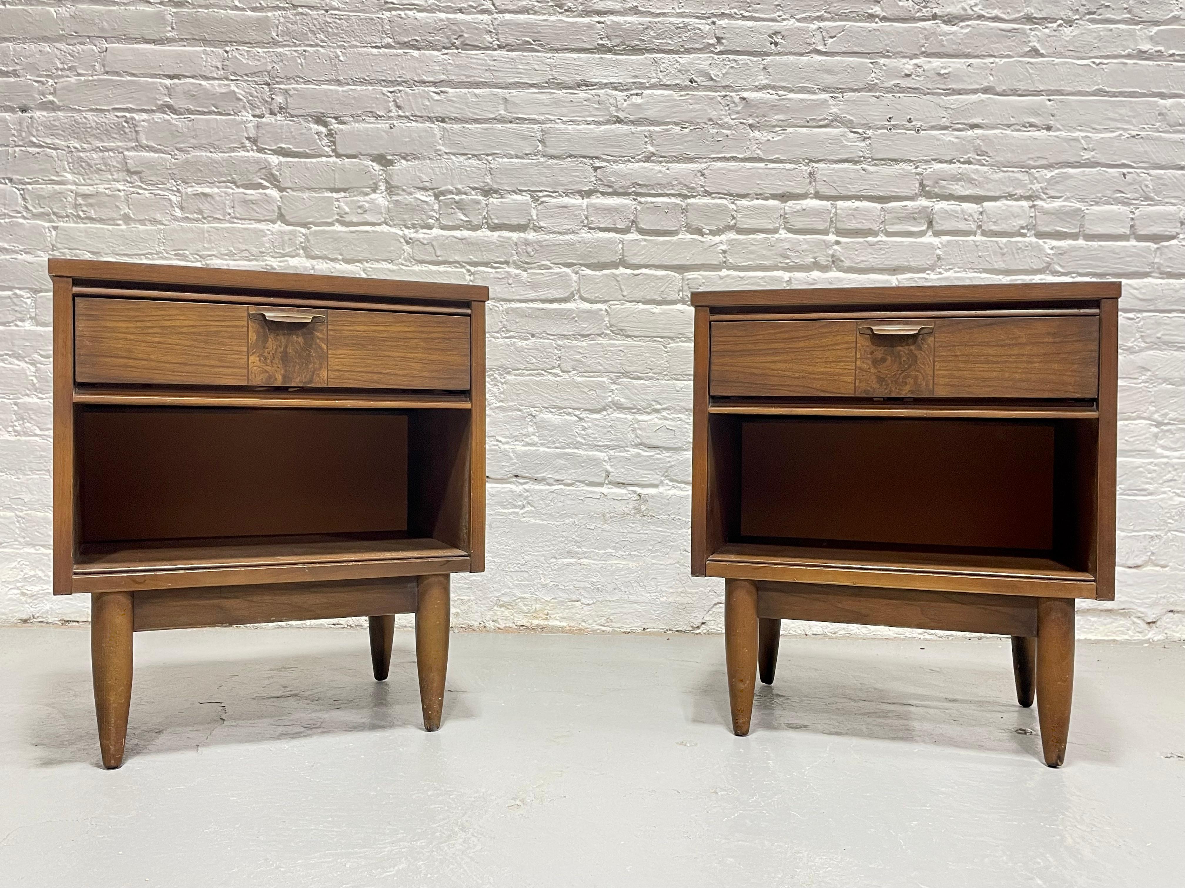 Mid-20th Century Mid Century MODERN Walnut NIGHTSTANDS, a PAIR, c. 1960's For Sale