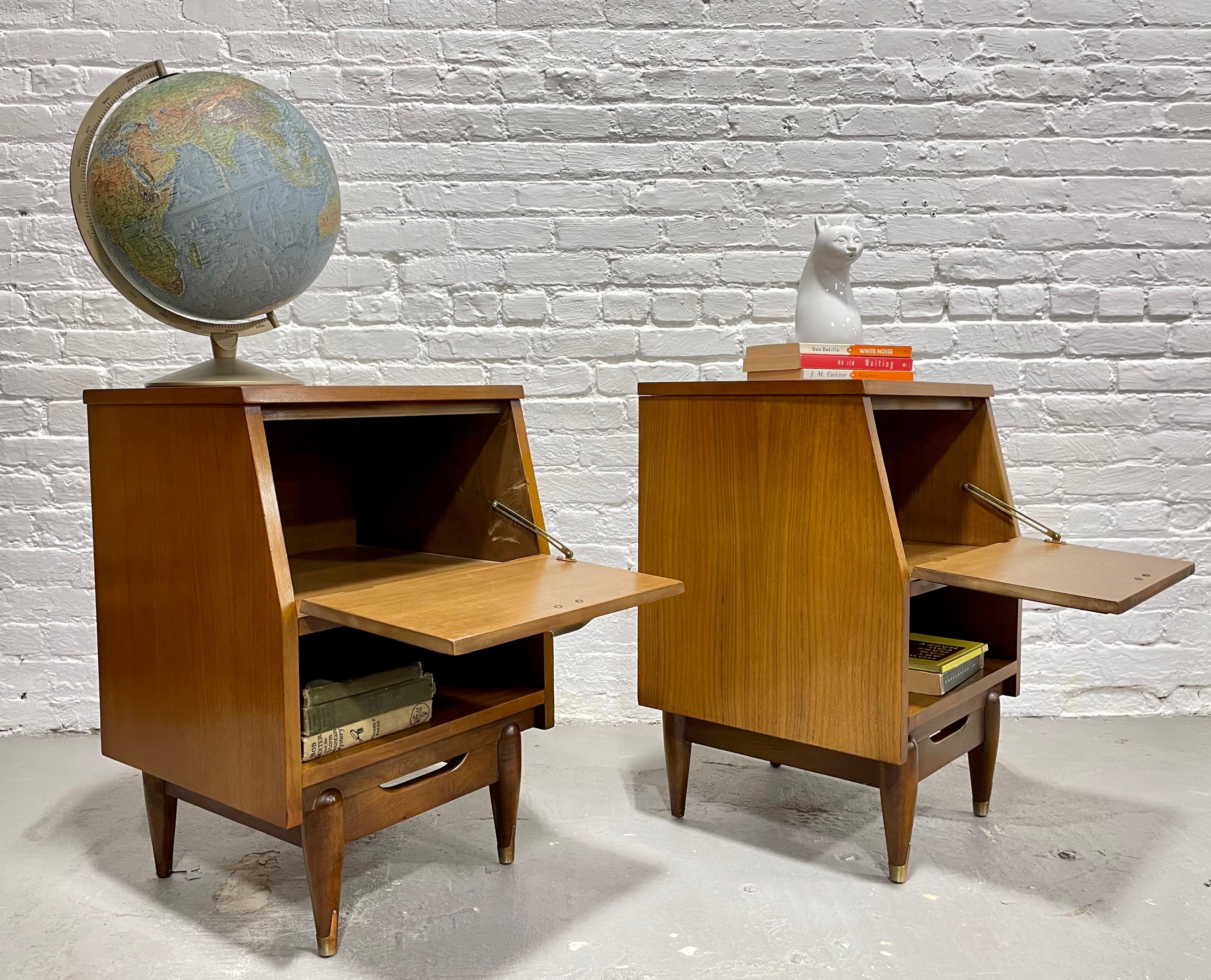 Mid-20th Century Mid Century MODERN Walnut NIGHTSTANDS by Hooker Mainline, c. 1960's