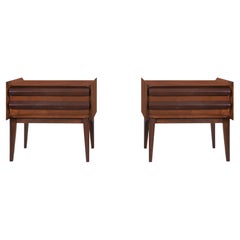 Mid-Century Modern Walnut Nightstands by Lane