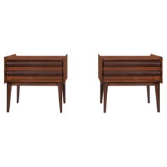 Mid-Century Modern Walnut Nightstands by Lane