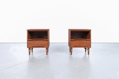 Mid-Century Modern Walnut Nightstands by Stanley