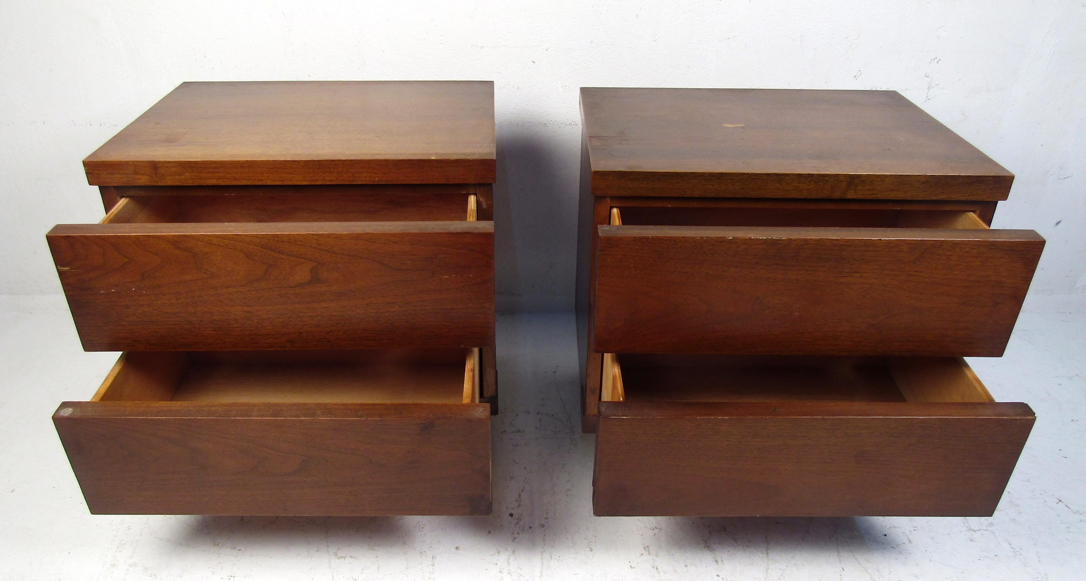 Mid-Century Modern Walnut Nightstands 11