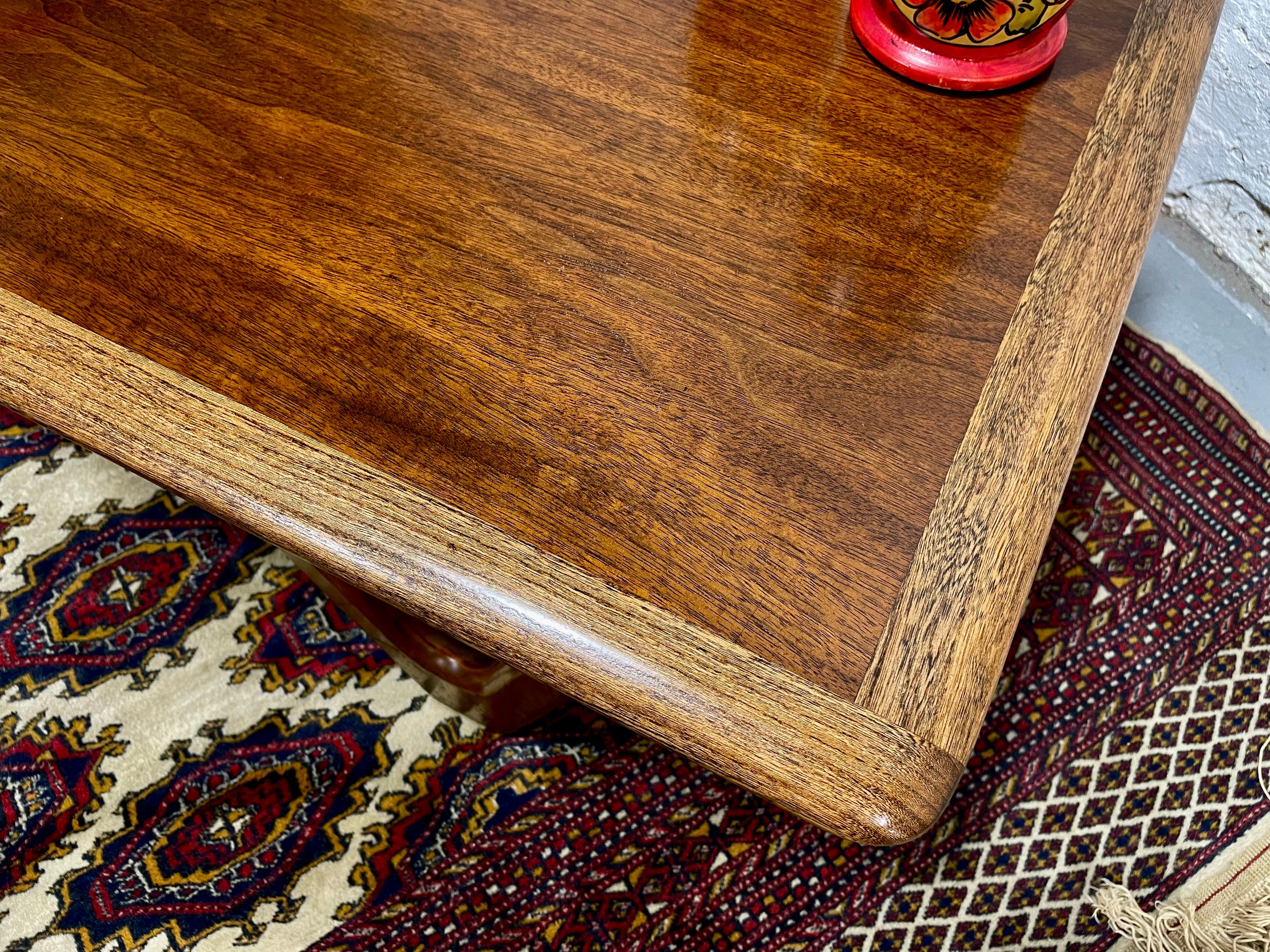 Mid Century Modern Walnut + Oak COFFEE TABLE by Lane Perception For Sale 7