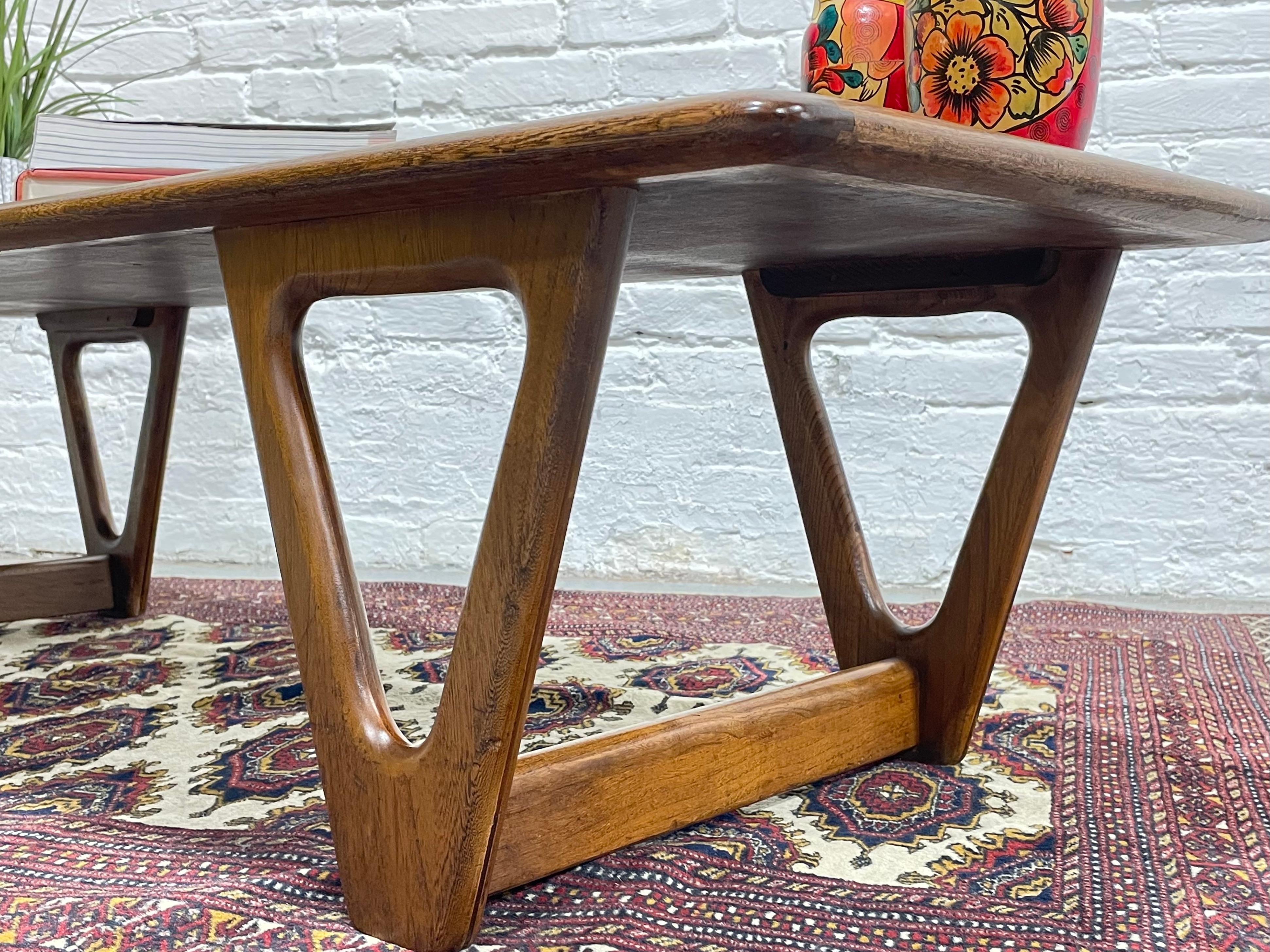 Mid-20th Century Mid Century Modern Walnut + Oak COFFEE TABLE by Lane Perception For Sale