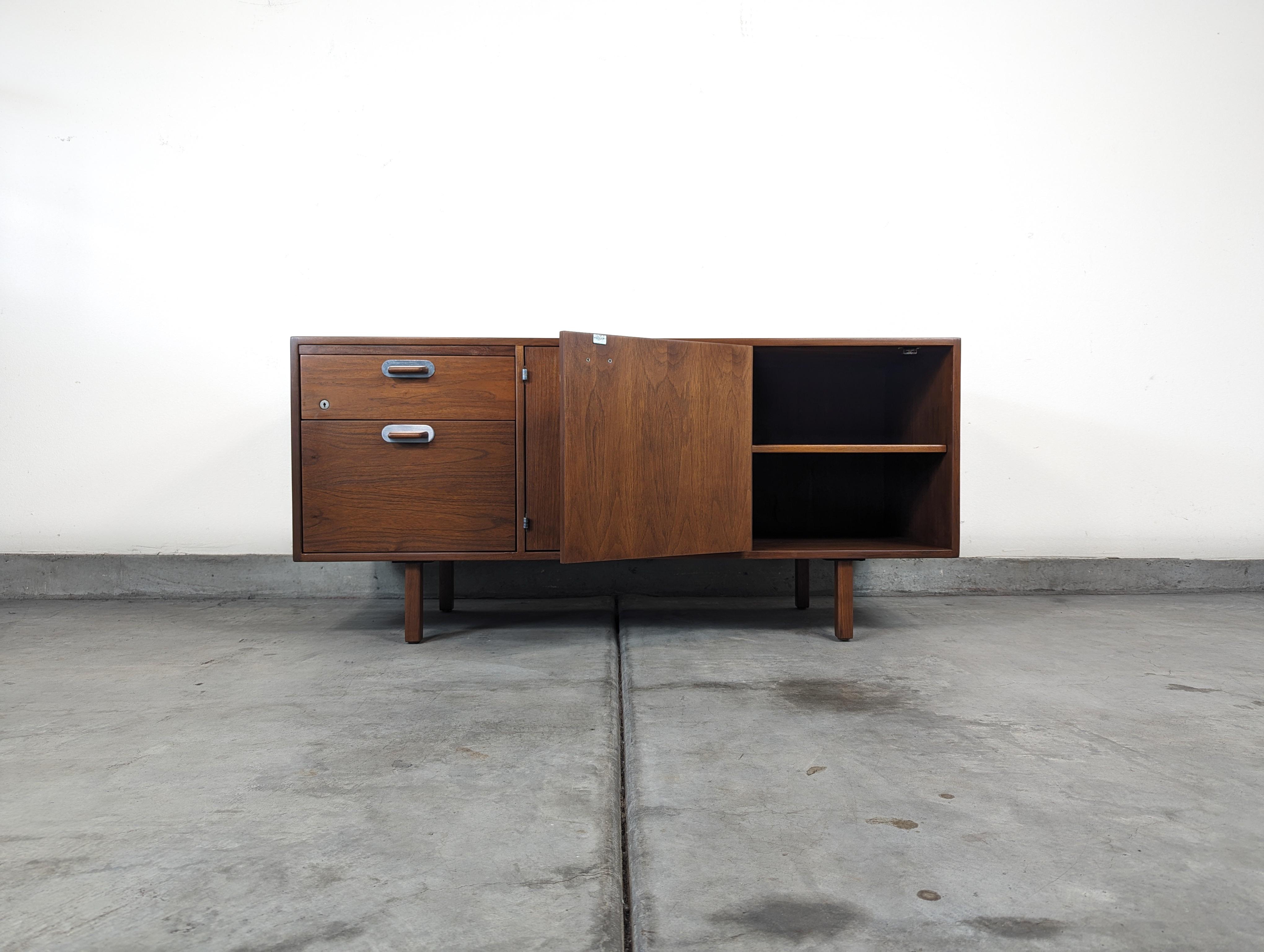 Mid-Century Modern Mid Century Modern Walnut Office Credenza by Jens Risom, c1960s For Sale
