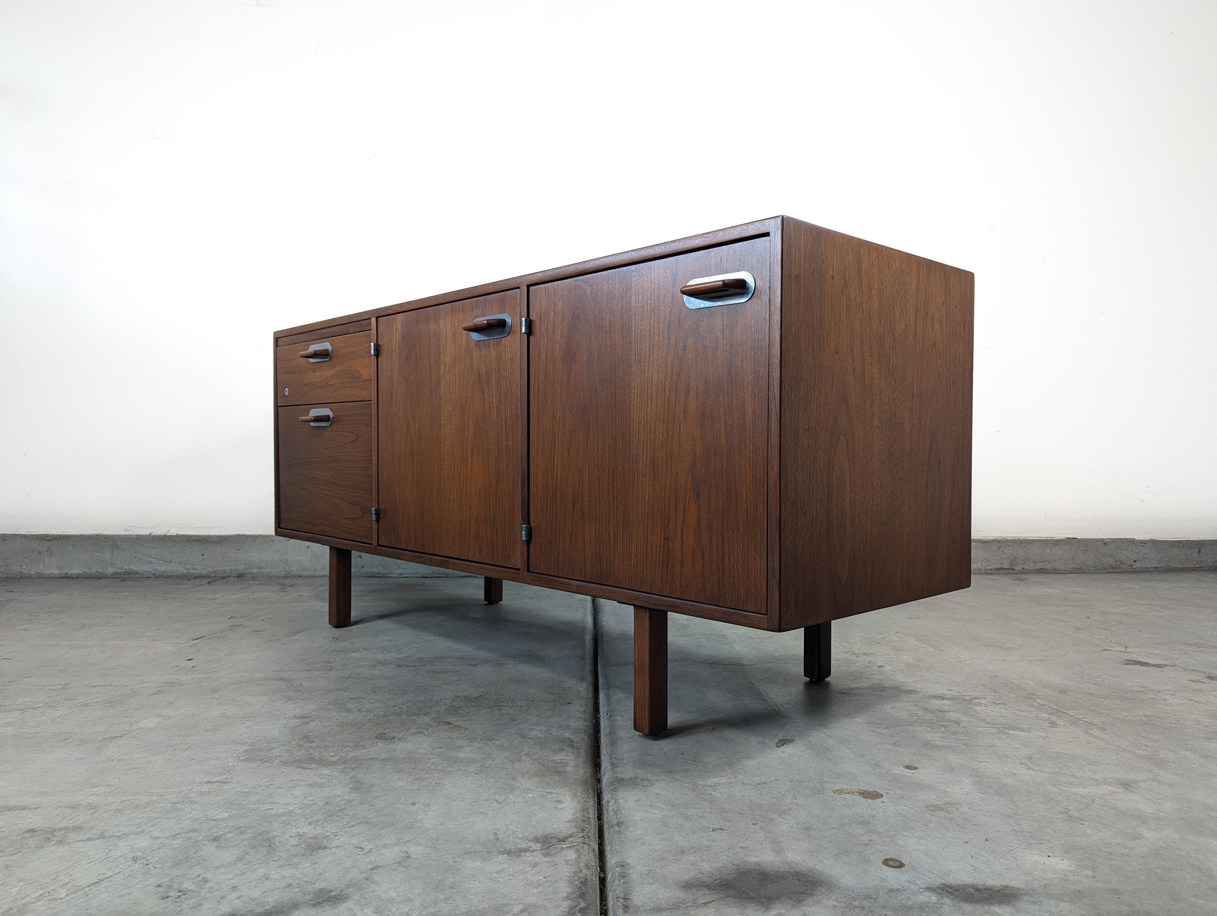 Mid-20th Century Mid Century Modern Walnut Office Credenza by Jens Risom, c1960s For Sale