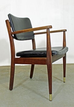 Mid-Century Modern Walnut Open Arm Lounge Chair
