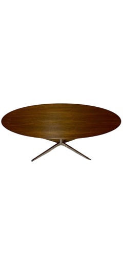 Mid-Century Modern Walnut Oval Executive Desk & Table by Florence Knoll