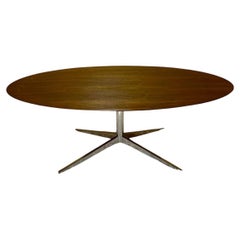 Mid-Century Modern Walnut Oval Executive Desk & Table by Florence Knoll