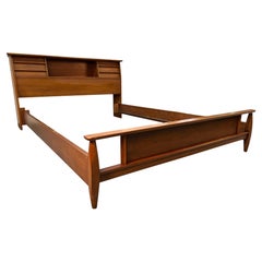 Mid-Century Modern Walnut Queen Bed Frame by Kent-Coffey