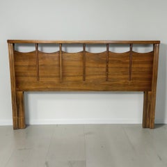 Mid-Century Modern Walnut Queen Bed Headboard by Hoke Wood Products