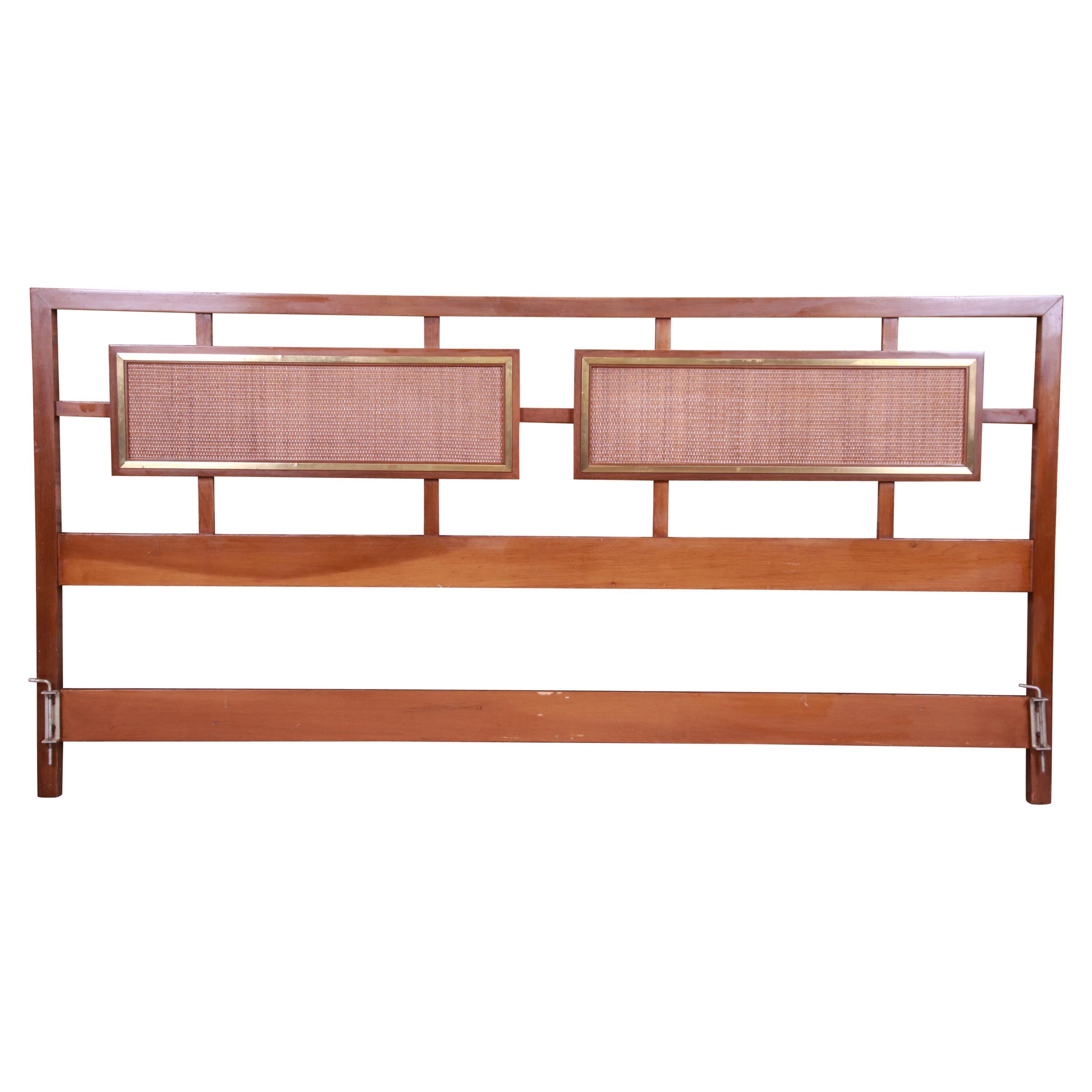Mid century on sale rattan headboard