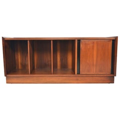 Mid-Century Modern Walnut Record Storage Credenza by Dillingham