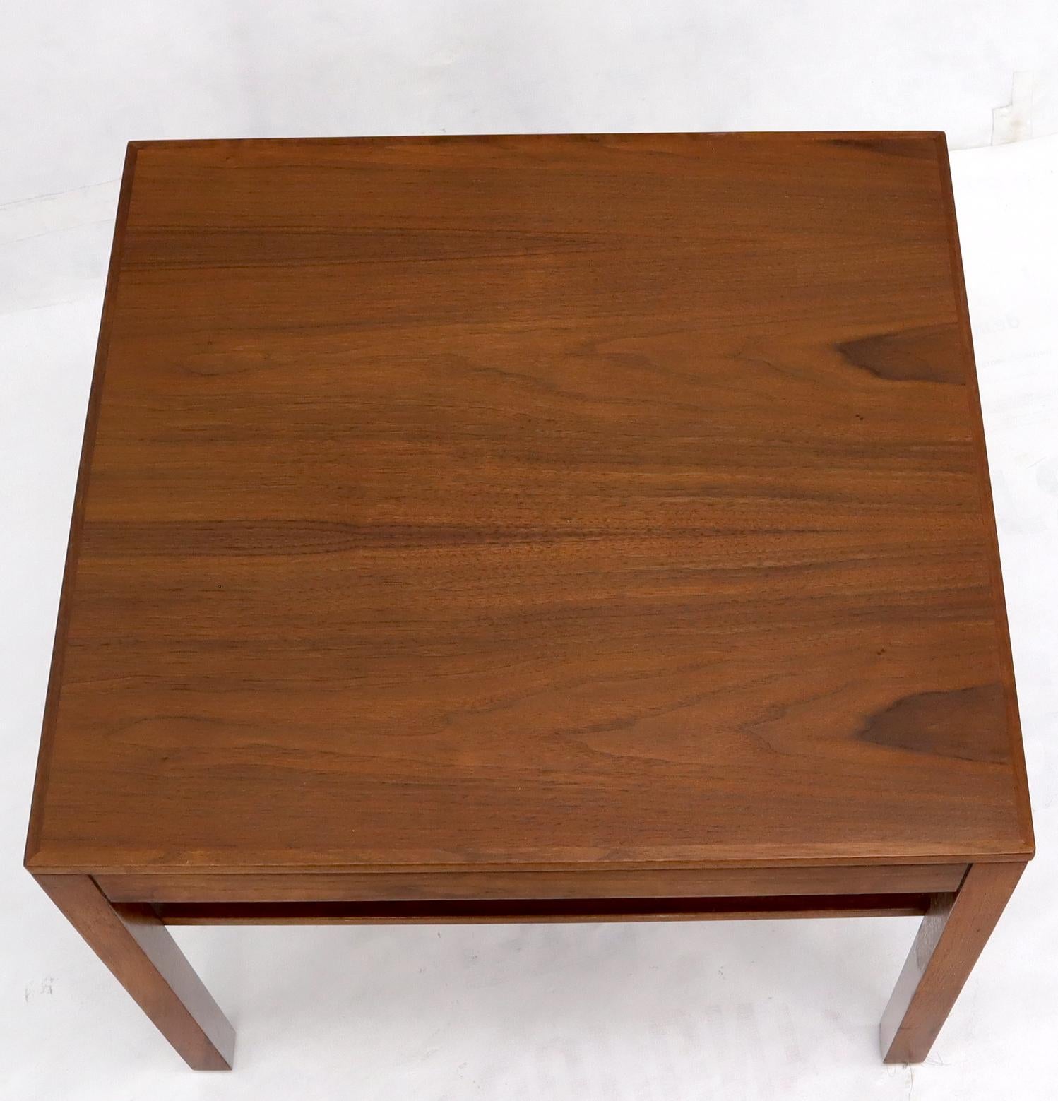 American Mid-Century Modern Walnut Rectangle Two Tier End Table For Sale