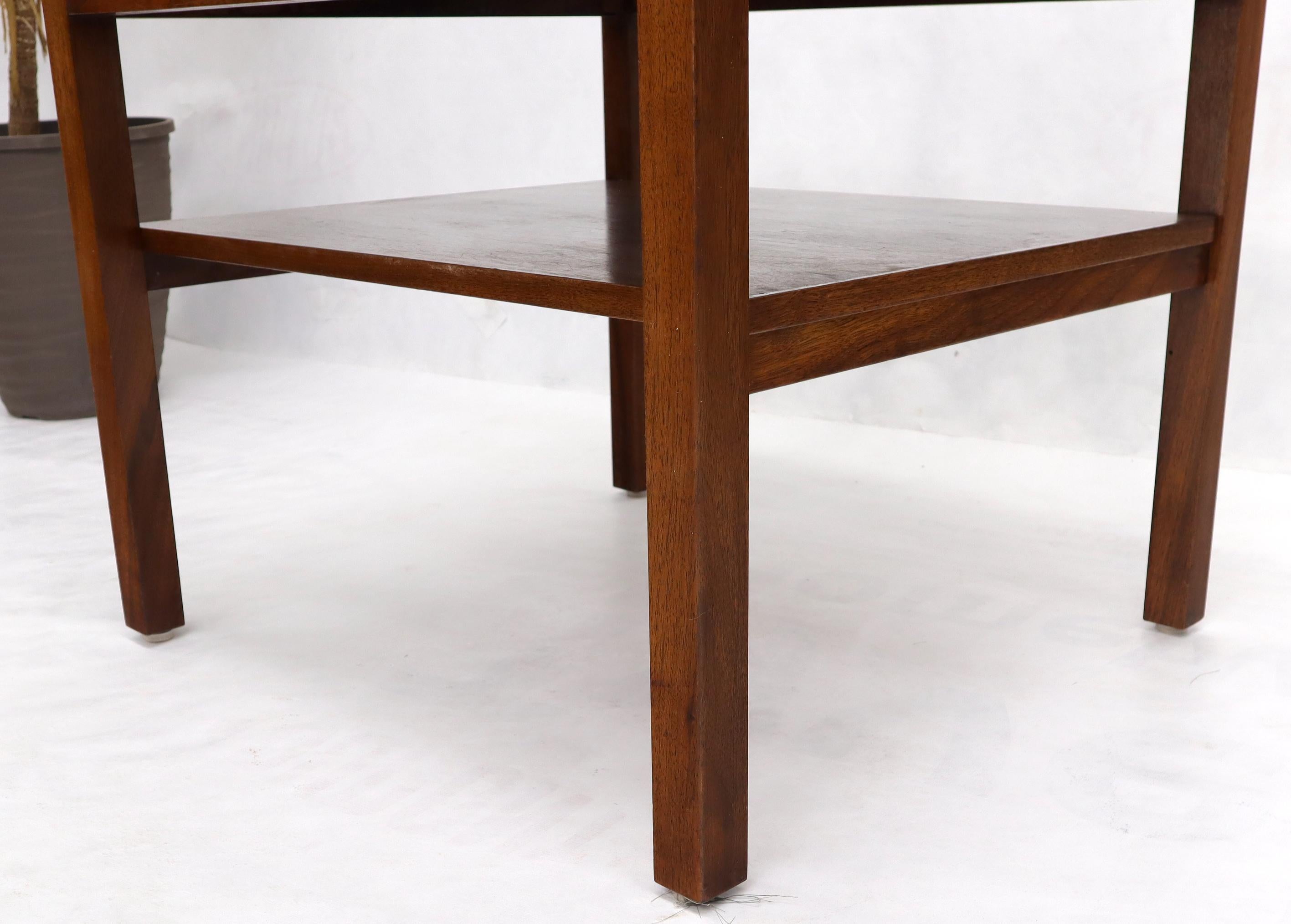 Mid-Century Modern Walnut Rectangle Two Tier End Table For Sale 3