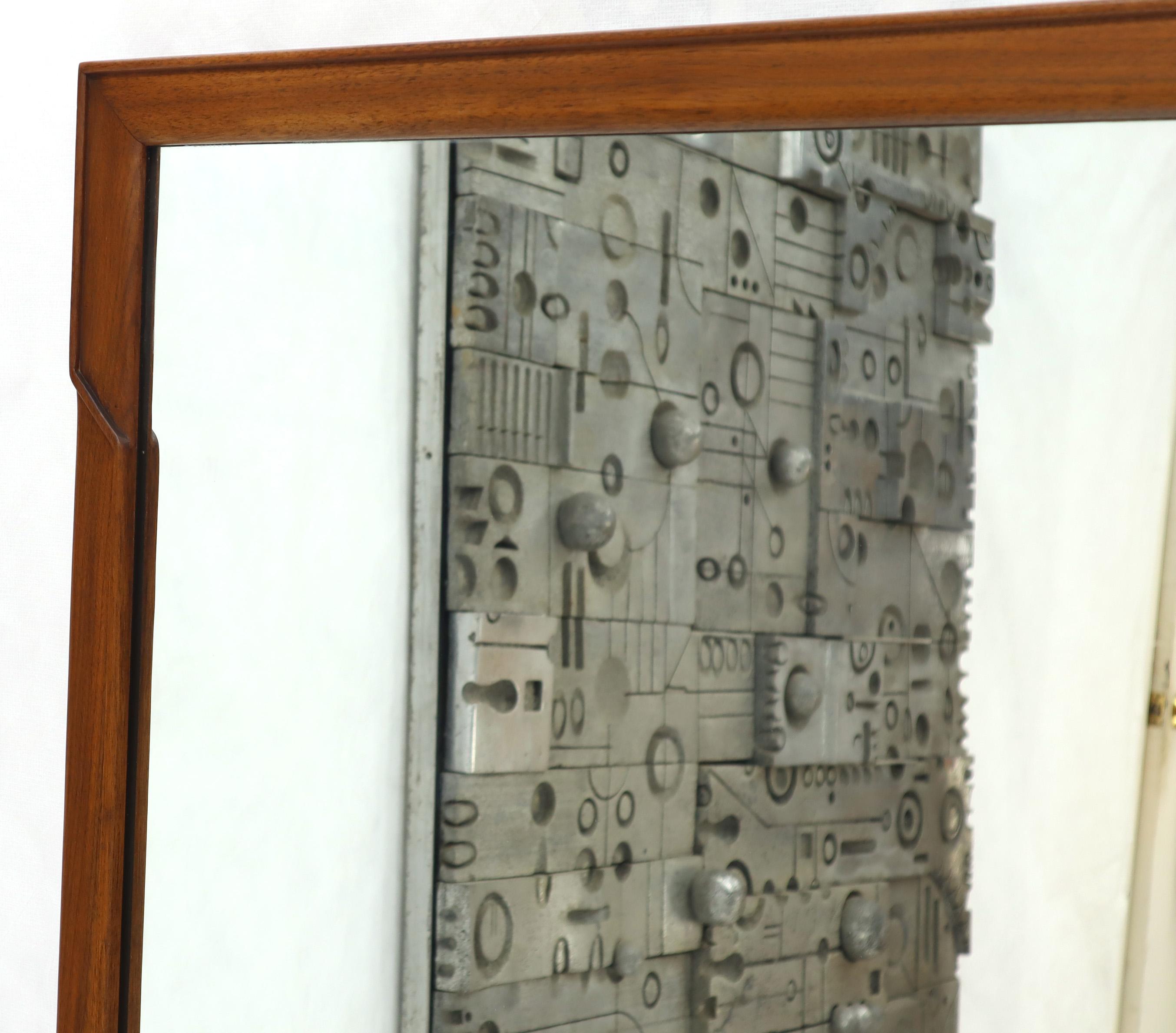 American Mid-Century Modern Walnut Rectangular Mirror by John Stuart For Sale