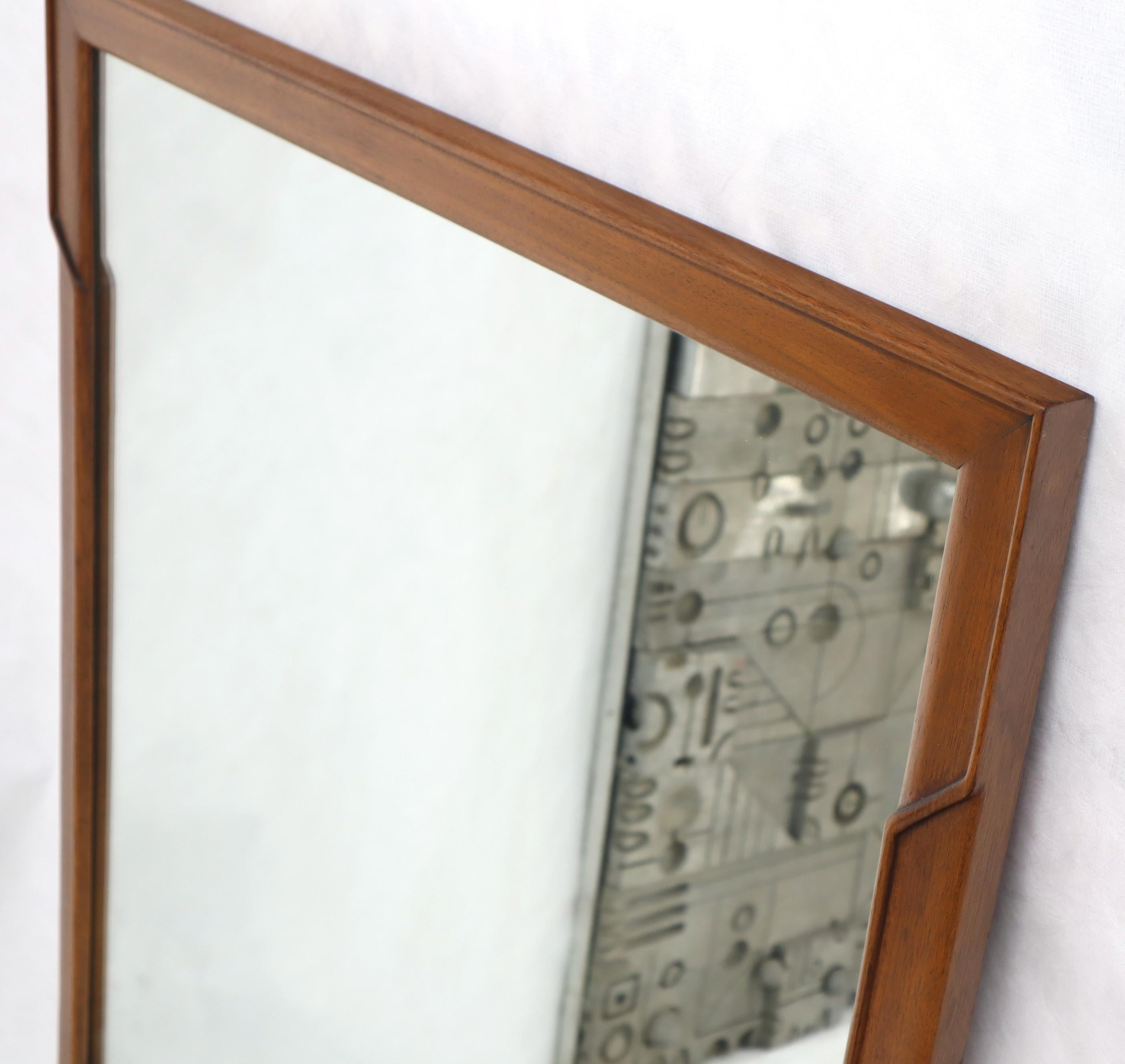 Mid-Century Modern Walnut Rectangular Mirror by John Stuart In Good Condition For Sale In Rockaway, NJ