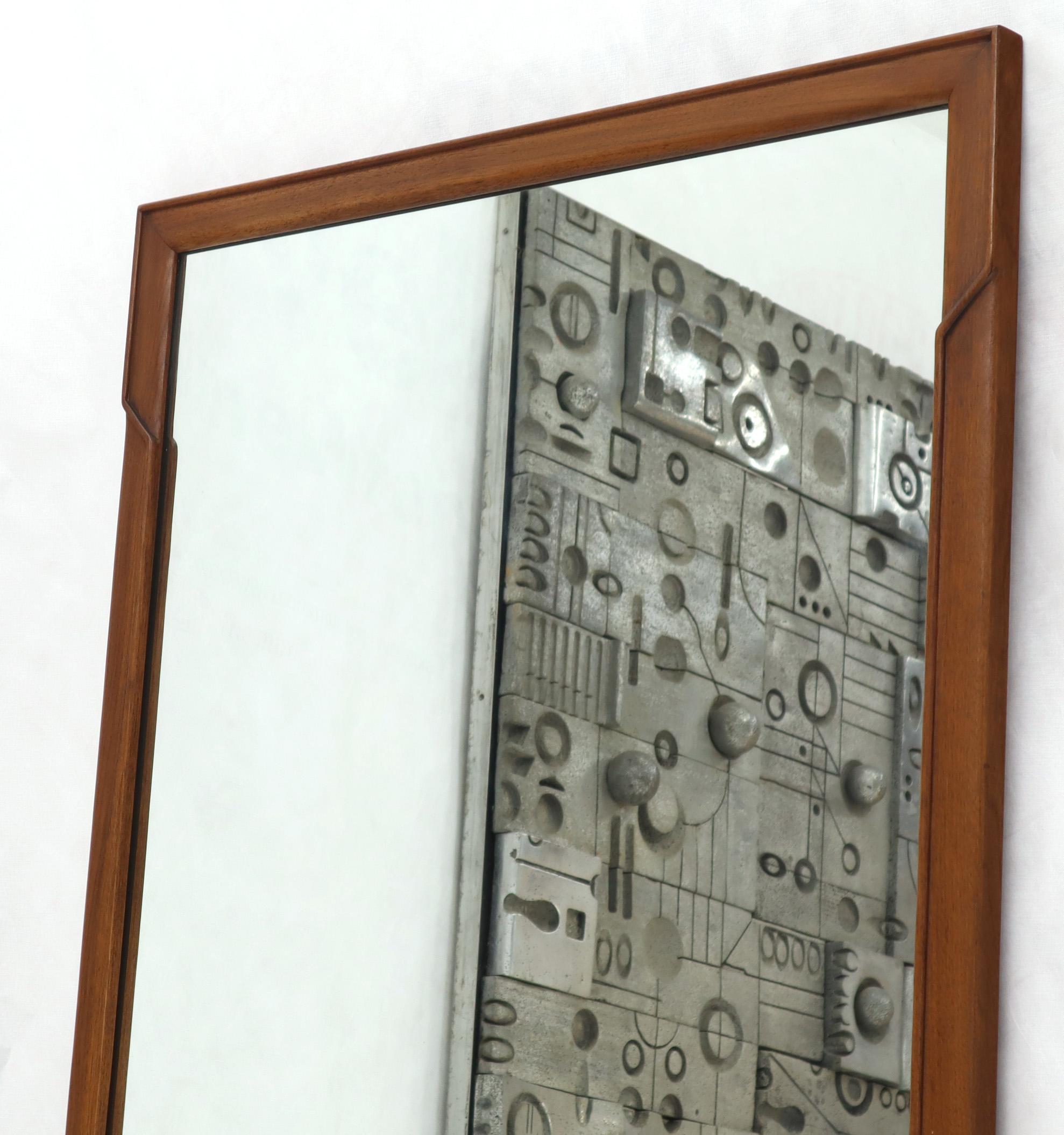 Mid-Century Modern Walnut Rectangular Mirror by John Stuart For Sale 1