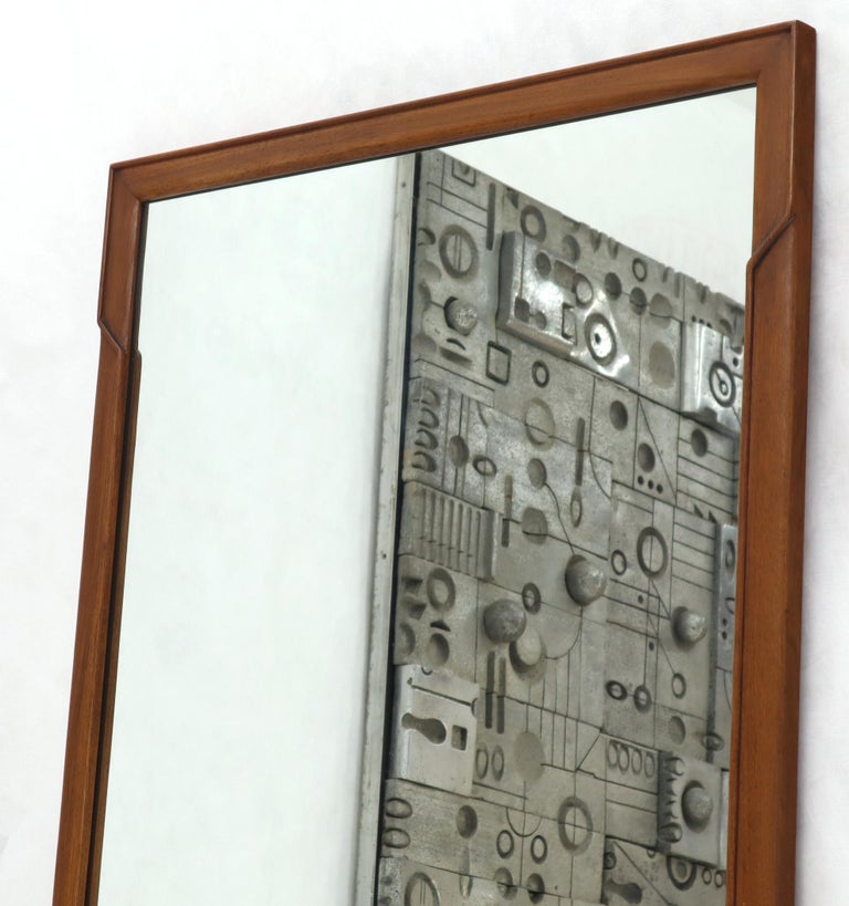 Mid-Century Modern Walnut Rectangular Mirror by John Stuart For Sale at