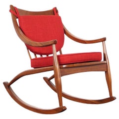 Mid-Century Modern Walnut Rocking Chair