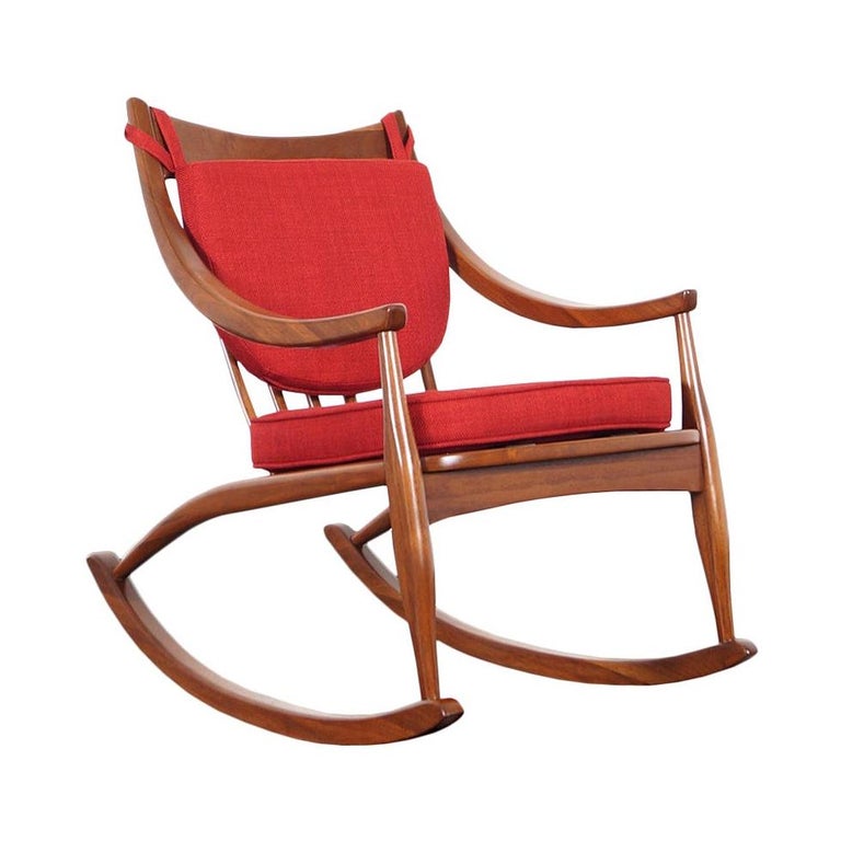 Mid-Century Modern Walnut Rocking Chair 1