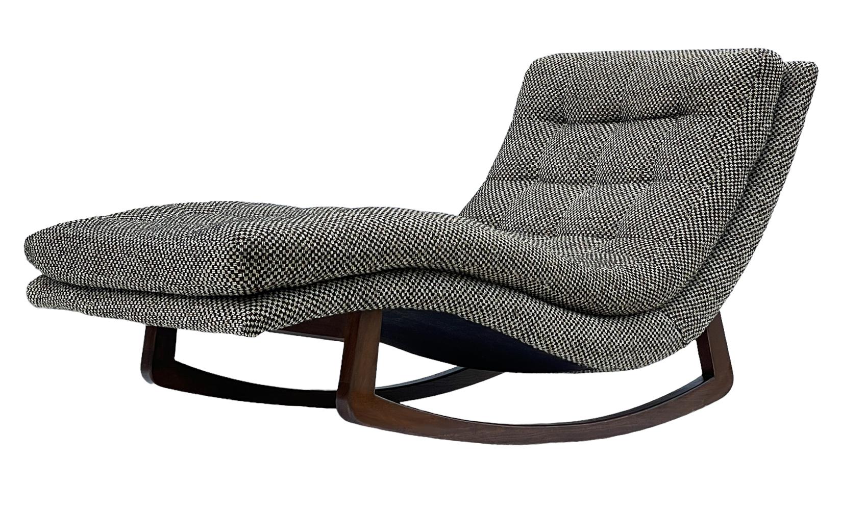 Mid-Century Modern Mid Century Modern Walnut Rocking Chaise Lounge Chair after Adrian Pearsall For Sale